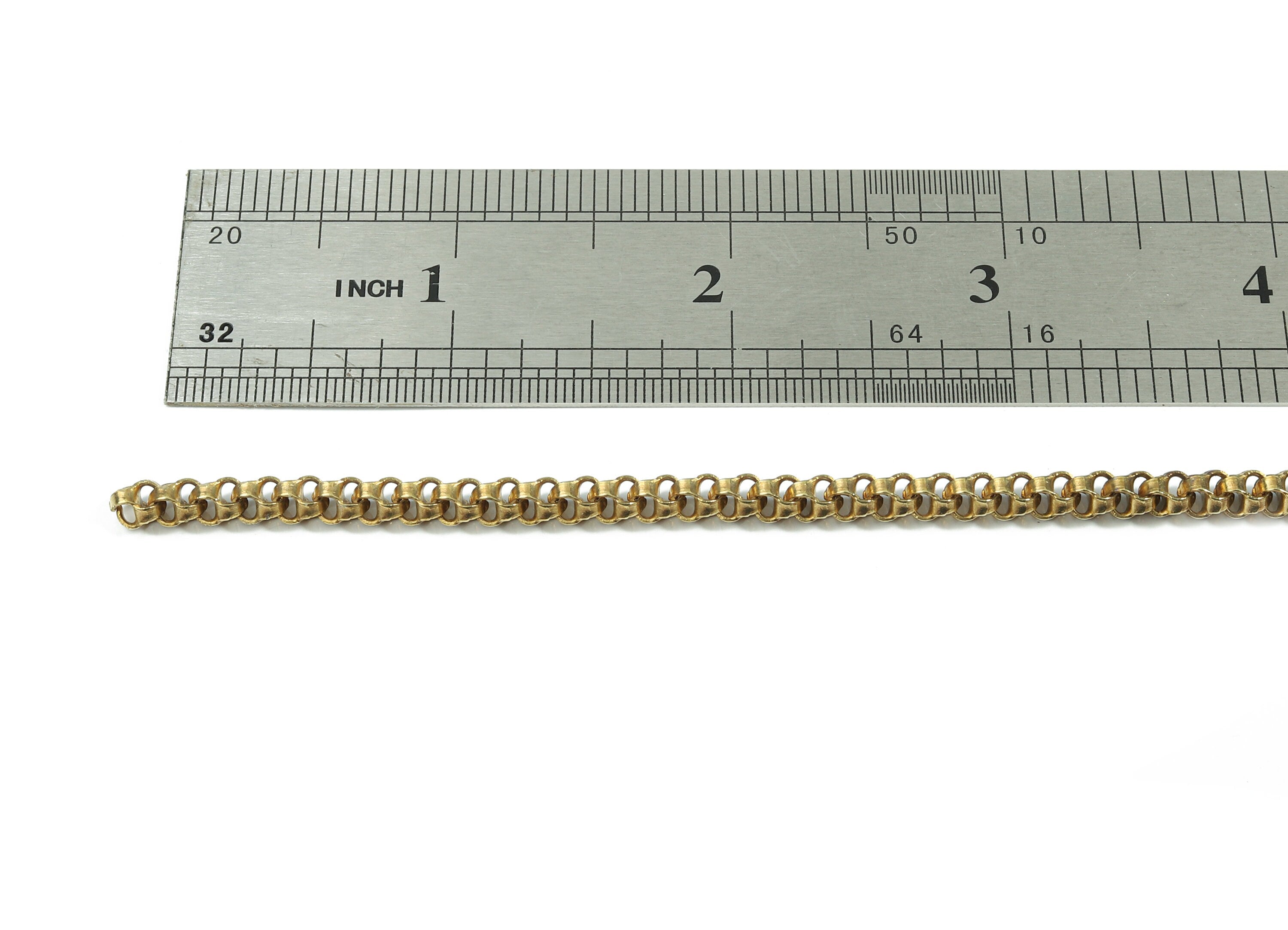4.0 Raw Brass Chain - Soldered Links - for Necklace Bracelet Jewellery Making - 0.16" x 0.16" CC1152 - DOMEDBAZAAR