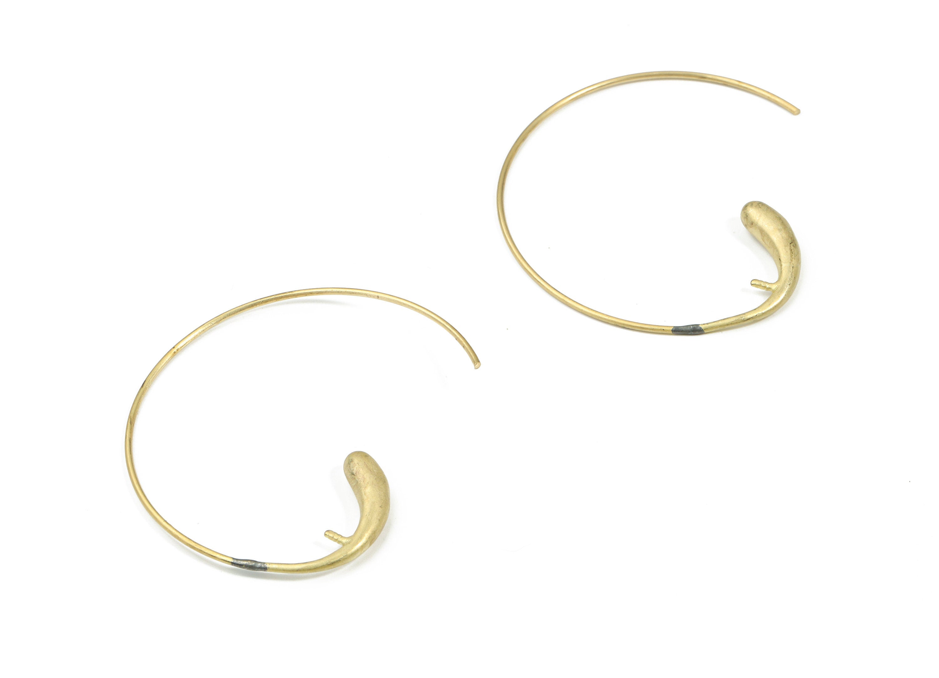 Brass C Earring Wire For Pearl - Raw Brass C Earring Post - Earring Post - Jewelry Supplies - 36.84x32.48mm - PP3493 - DOMEDBAZAAR