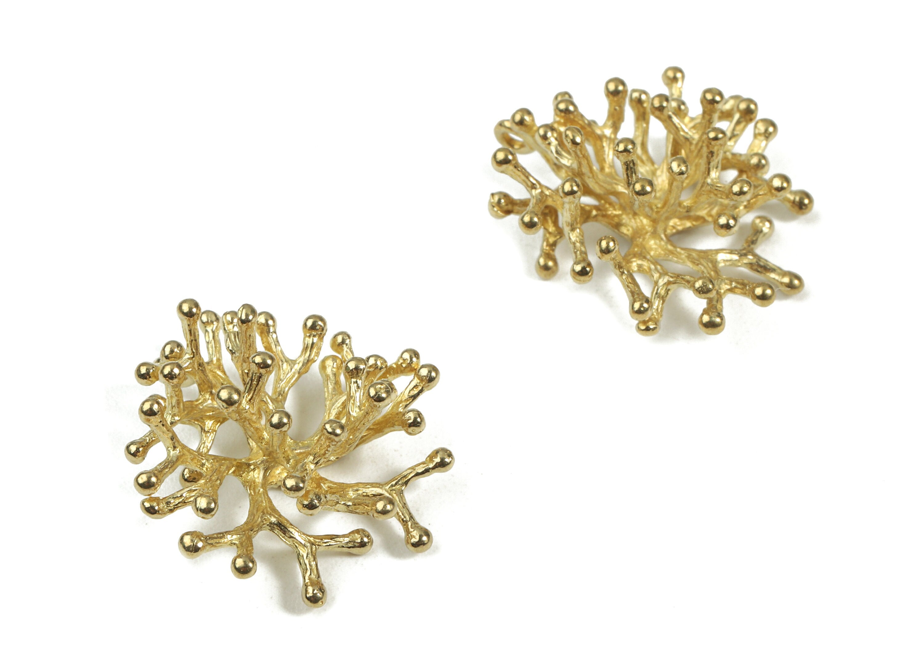 Brass Coral Branch Earring Charms - Raw Brass Coral Branch Pendant and Necklace - Earring Findings - 21.39x9.36x1.59mm - PP3011 - DOMEDBAZAAR