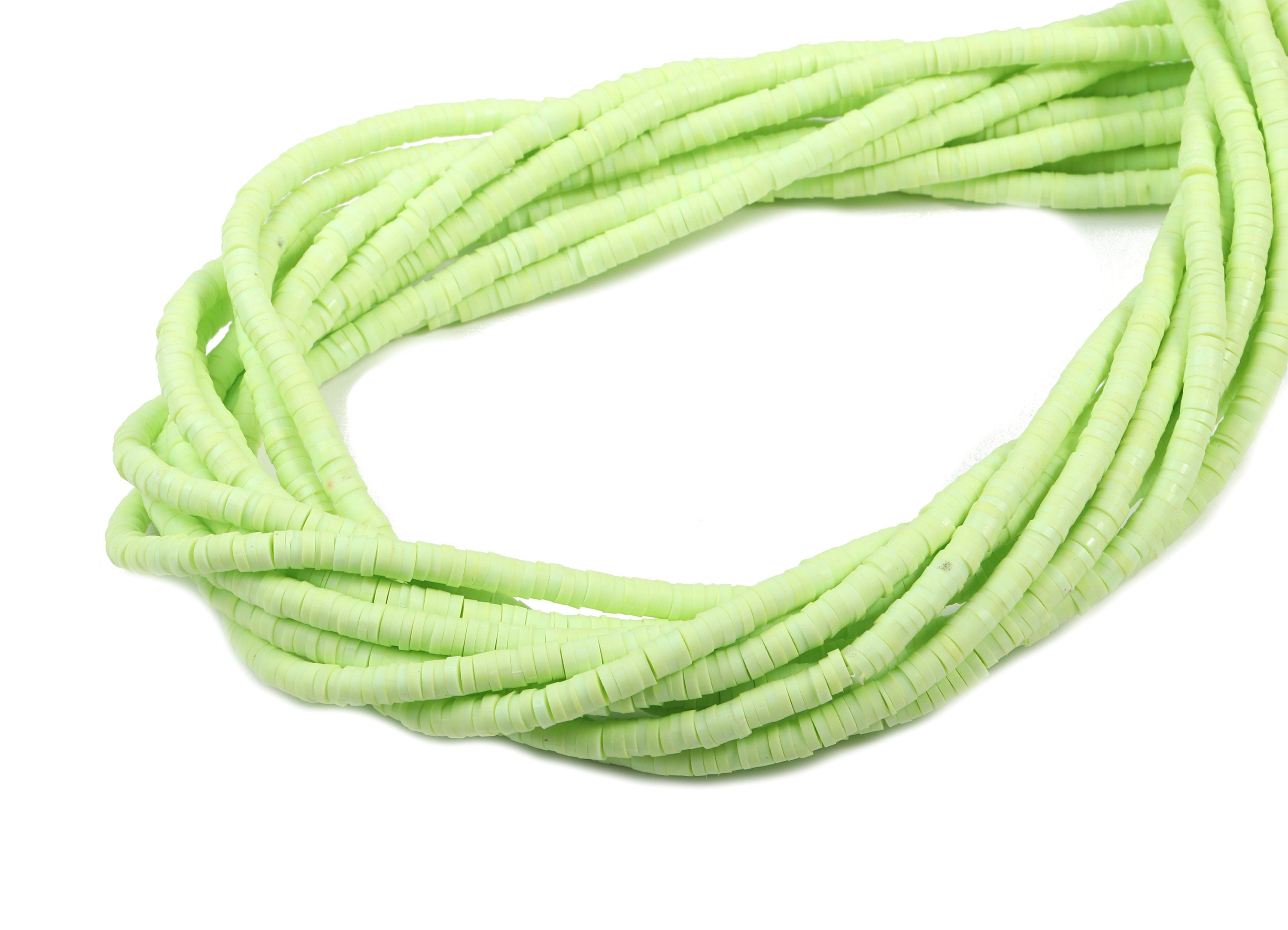 Vinyl Heishi Bead Clay Disc - African Colored Disc Spacer Bead - Polymer Clay Disc Bead - 17.3 / 1 Strand / 3mm - 440x3.2x0.9mm -NS1062-374C - DOMEDBAZAAR