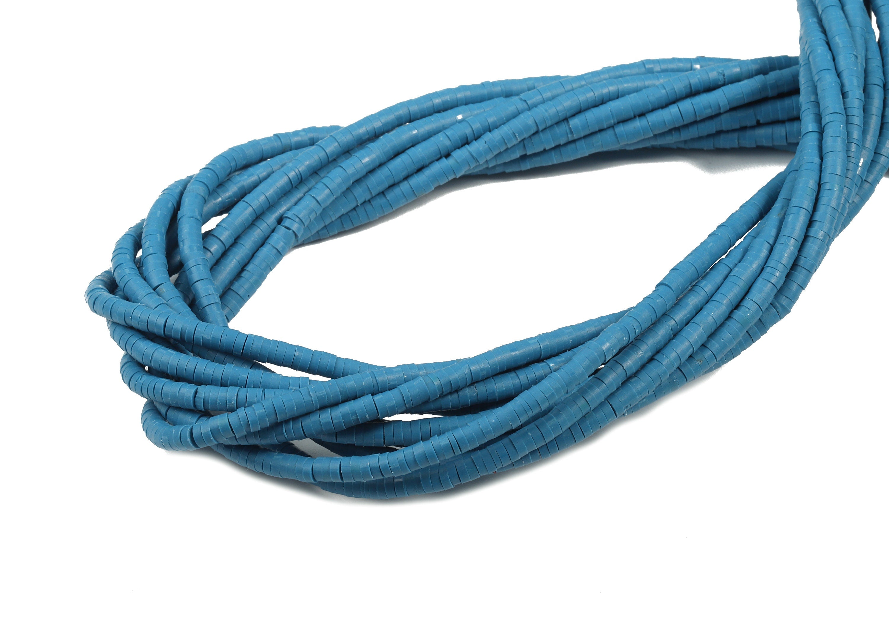 Vinyl Heishi Bead Clay Disc - African Colored Disc Spacer Bead - Polymer Clay Disc Bead - 17.3 / 1 Strand / 3mm - 440x3.2x0.9mm-NS1062-7707C - DOMEDBAZAAR