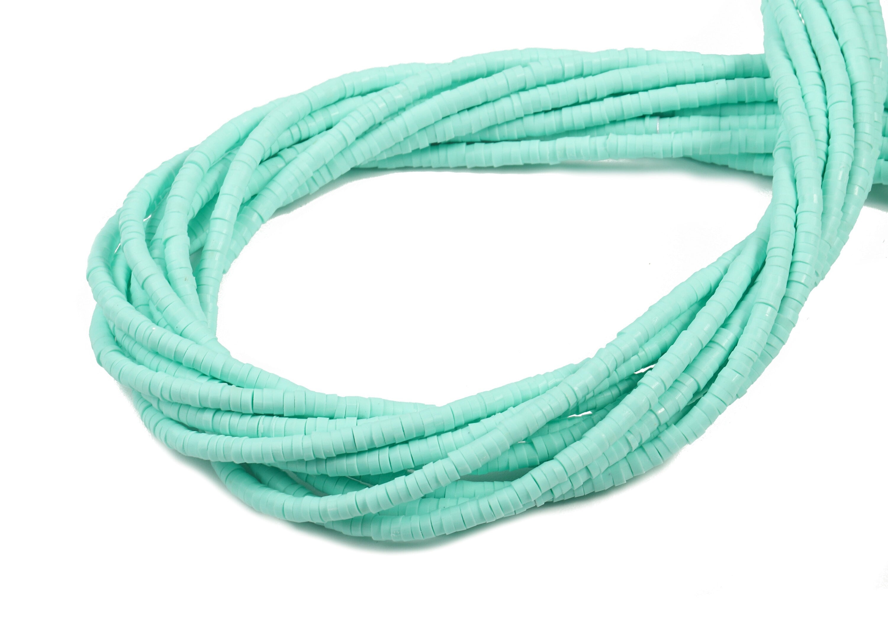 Vinyl Heishi Bead Clay Disc - African Colored Disc Spacer Bead - Polymer Clay Disc Bead - 17.3 / 1 Strand / 3mm - 440x3.2x0.9mm -NS1062-572C - DOMEDBAZAAR