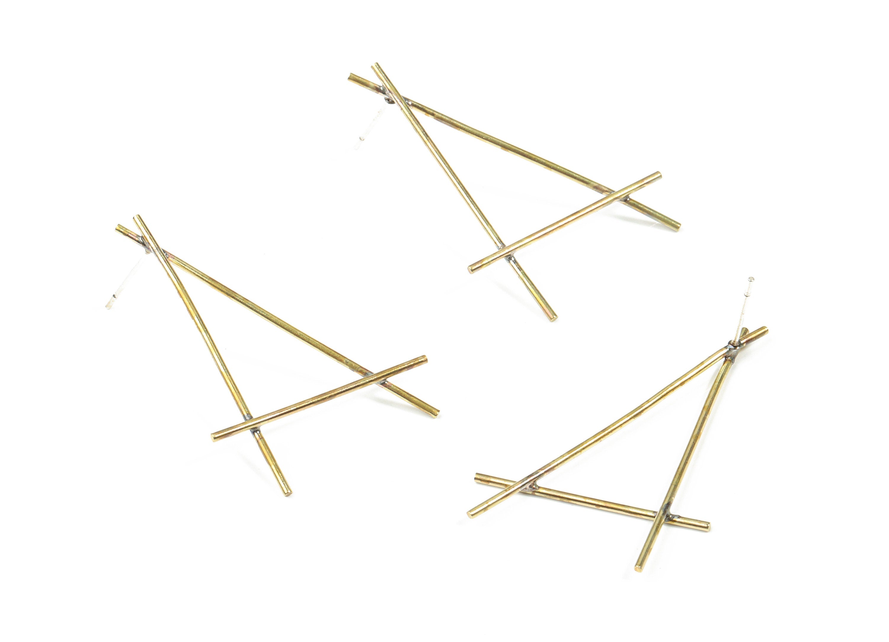 Brass Wire Earring Stud - Raw Brass Wire Earring Post - Surgical Stud - Earring Post - Jewelry Supplies - 40.01x25.22x2mm - PP3280 - DOMEDBAZAAR