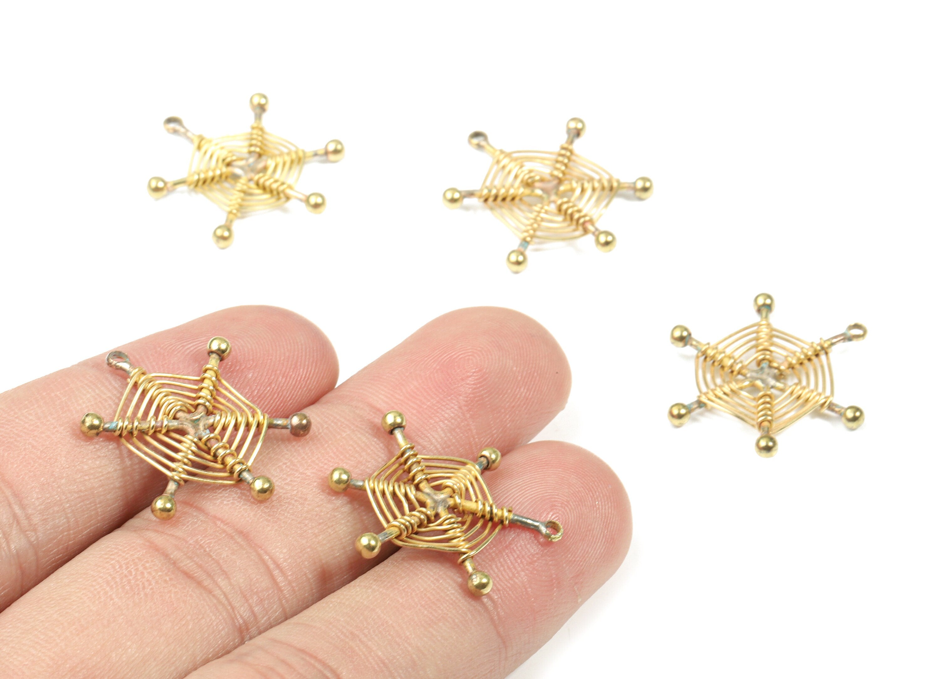 Brass Ear Wires Earring Charms - Raw Brass Ear Wires Pendant - Earring Findings - Jewelry Supplies - 24.75x20.67x2.49mm - PP3332 - DOMEDBAZAAR
