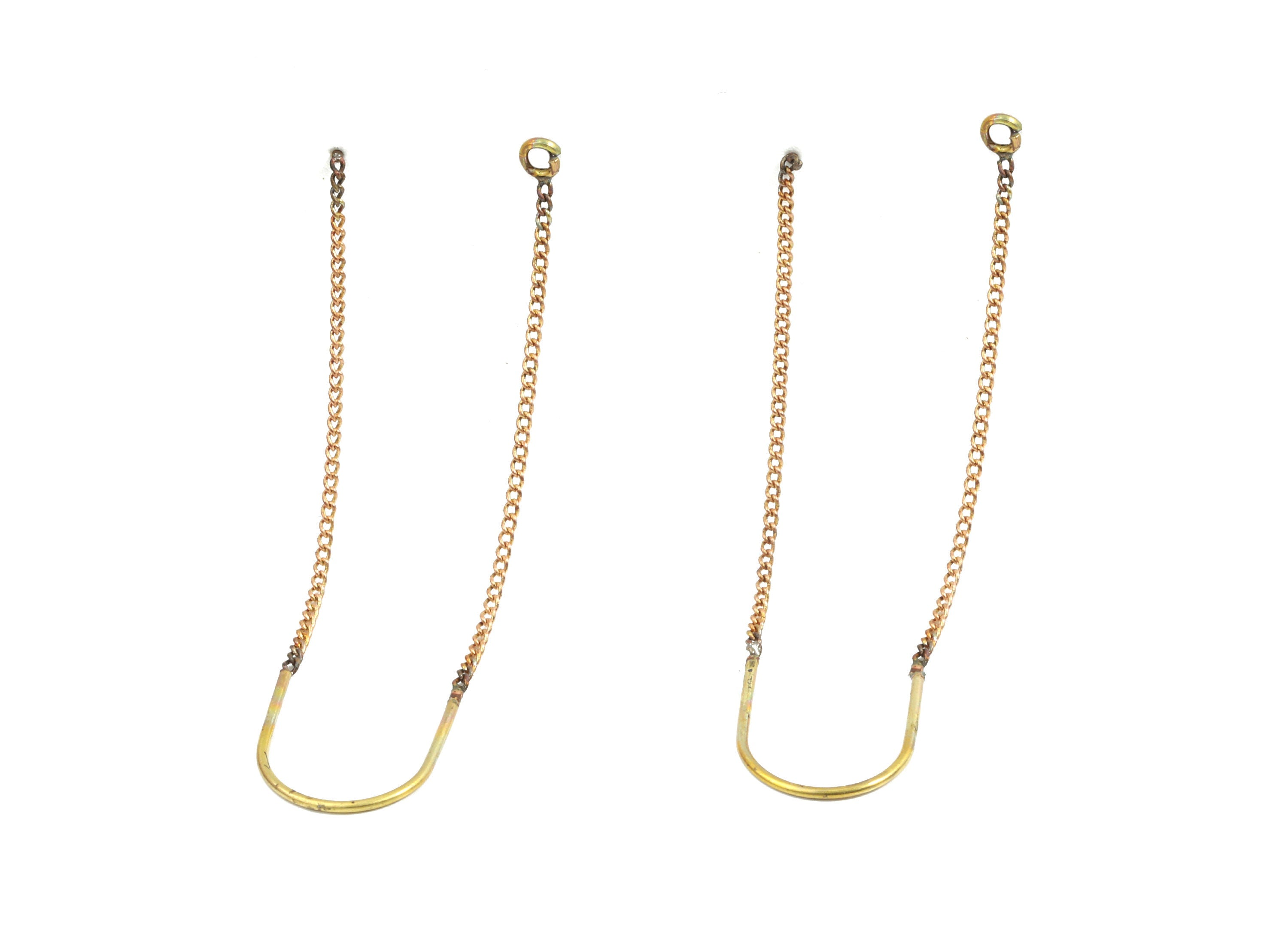 Brass Chain Earring Stud - Raw Brass Curb Chain Earring Post - Surgical Stud - Earring Wire - Jewelry Supplies - 56.8x12.15x0.79mm - PP3337 - DOMEDBAZAAR