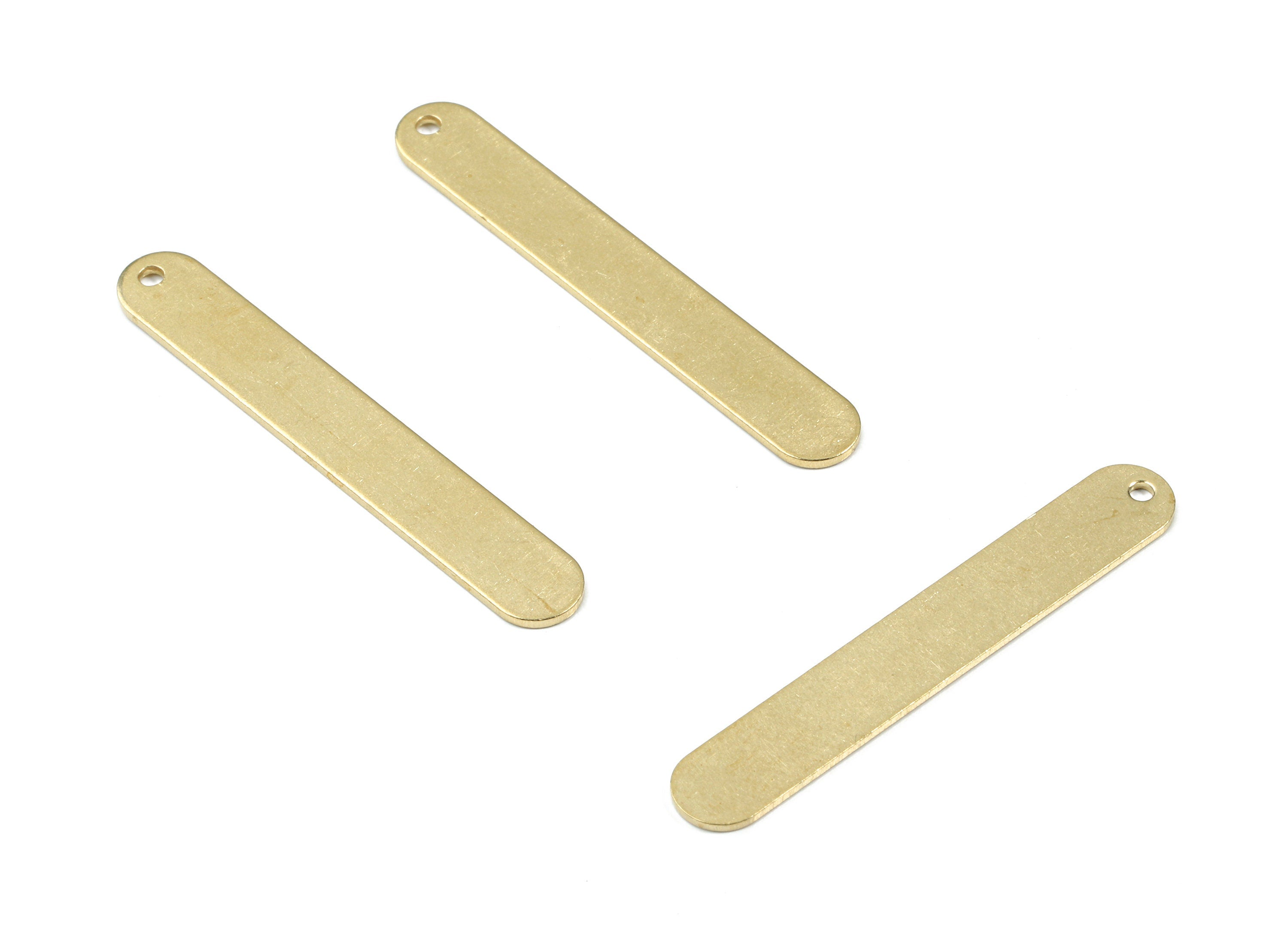 Personalized stamping blank - Brass Long Oval Earring Charms - Raw Brass Long Oval Pendant - Earring Findings - 39.22x6x0.78mm - PP3349 - DOMEDBAZAAR