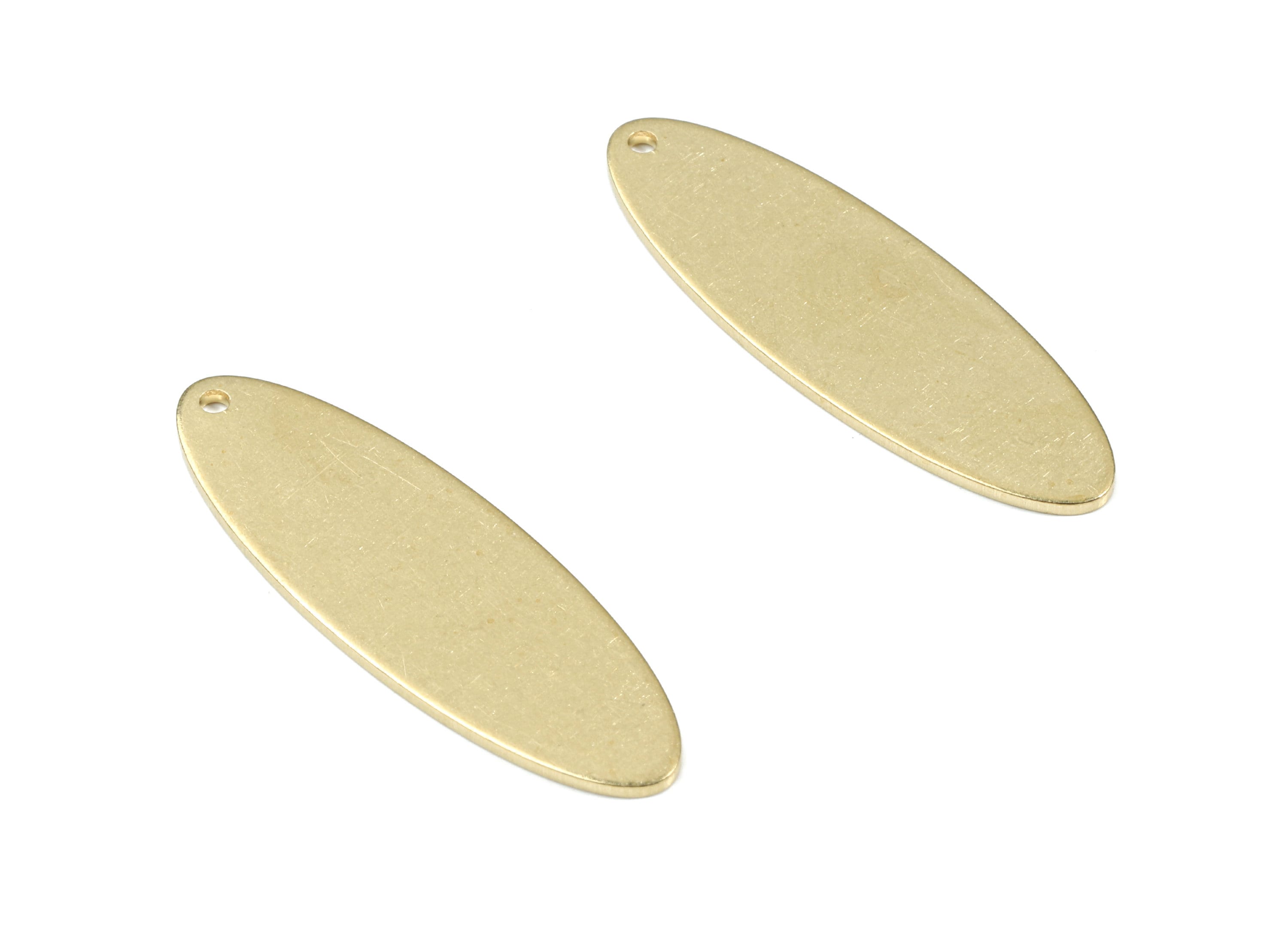 Personalized stamping blank - Brass Oval Earring Charms - Raw Brass Oval Pendant - Earring Findings - 34.82x11.33x1.01mm - PP3371 - DOMEDBAZAAR