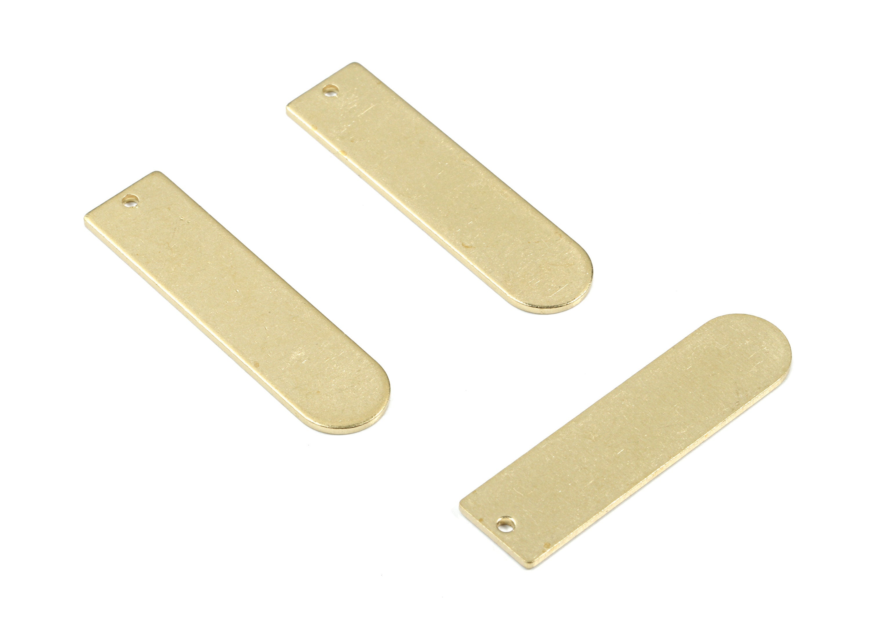Personalized stamping blank - Brass D Earring Charms - Raw Brass Long Oval Pendant - Earring Findings - 35.26x9.14x0.99mm - PP3389 - DOMEDBAZAAR