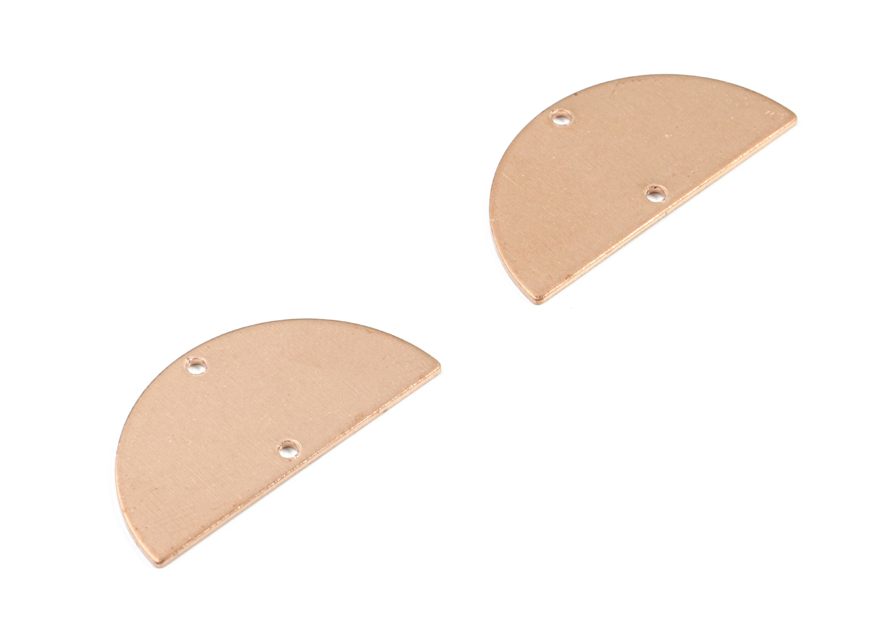 Personalized stamping blank - Copper Semi Circle Connector For Earrings - Raw Copper Half Moon Connector For Necklace - 30x15x0.9mm - PP3394 - DOMEDBAZAAR