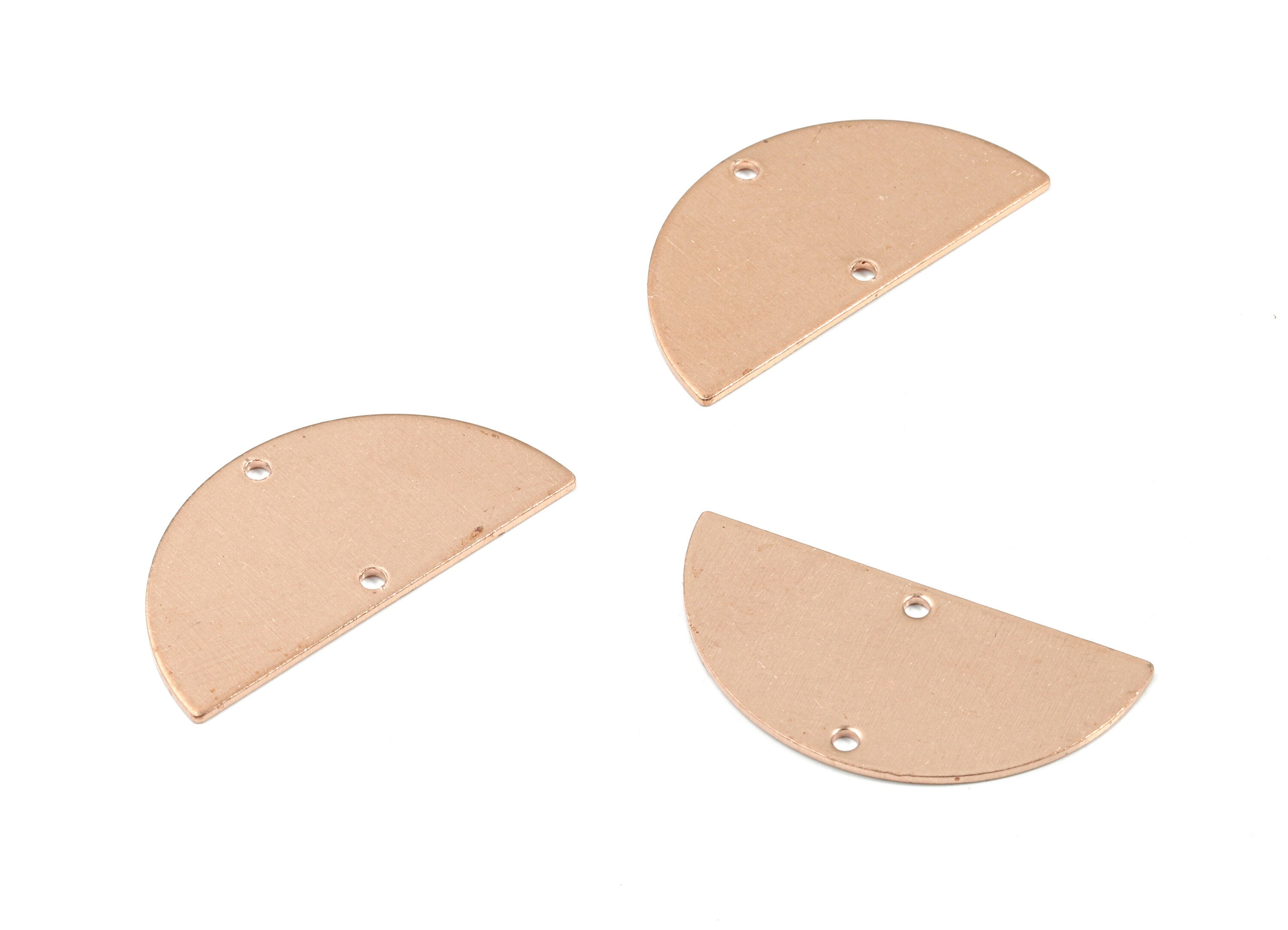 Personalized stamping blank - Copper Semi Circle Connector For Earrings - Raw Copper Half Moon Connector For Necklace - 30x15x0.9mm - PP3394 - DOMEDBAZAAR