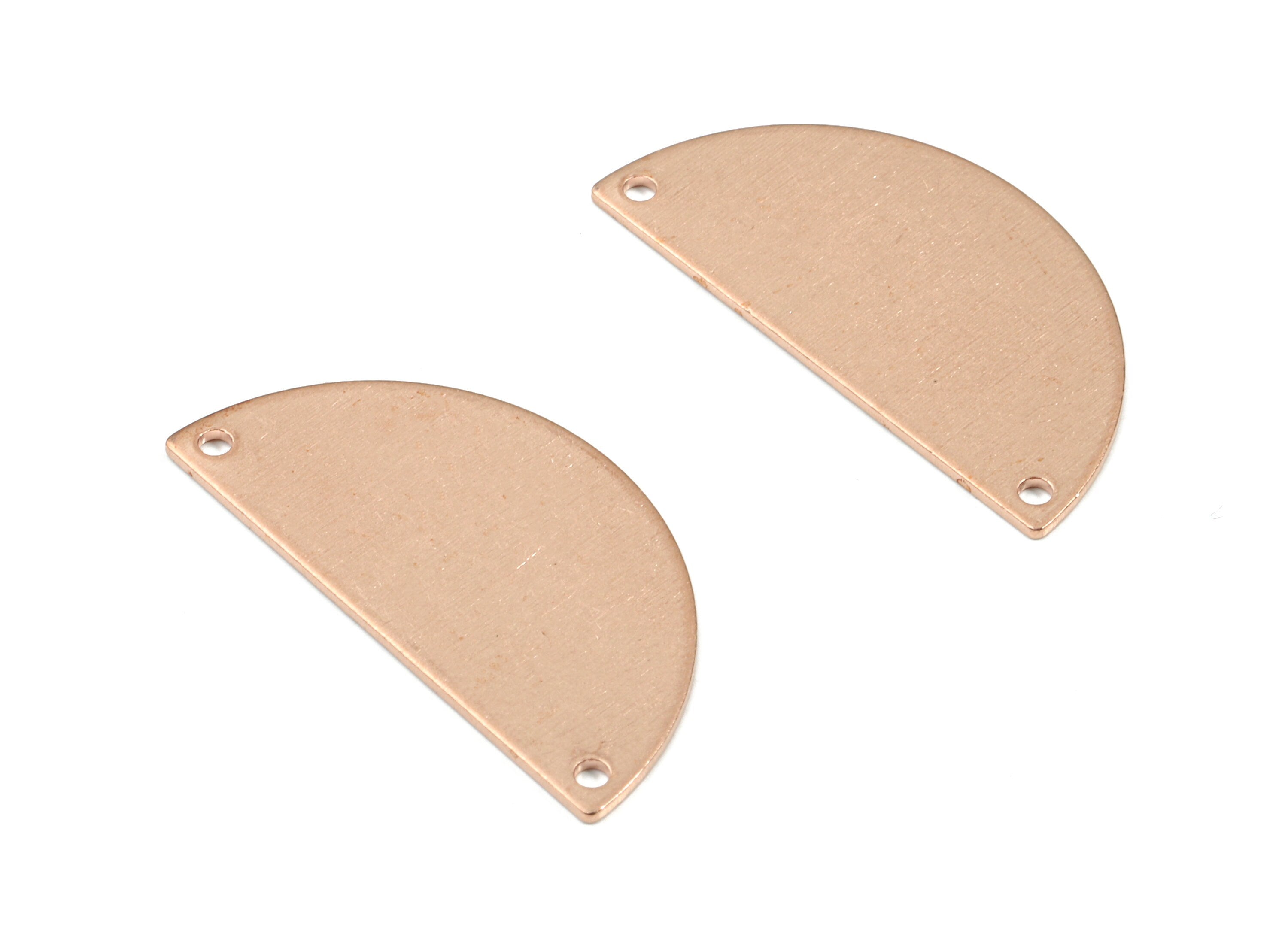 Personalized stamping blank - Copper Semi Circle Connector For Earrings - Raw Copper Half Moon Connector For Necklace - 30x15x0.8mm - PP3396 - DOMEDBAZAAR
