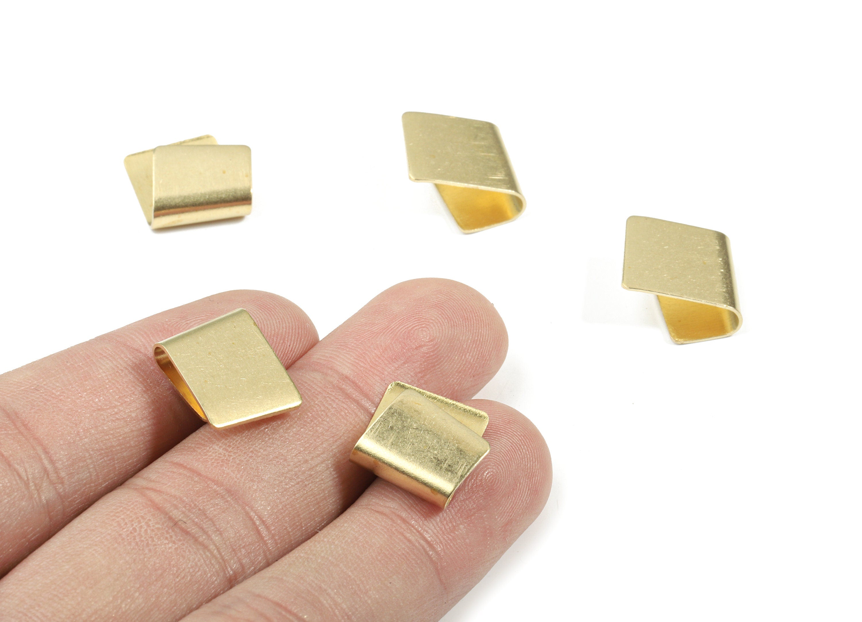 Brass Bent Bar Earring Charms - Raw Brass Bent Bar Charm - Earring Findings - Jewelry Supplies - 15.13x12.34x0.49mm - PP3401 - DOMEDBAZAAR