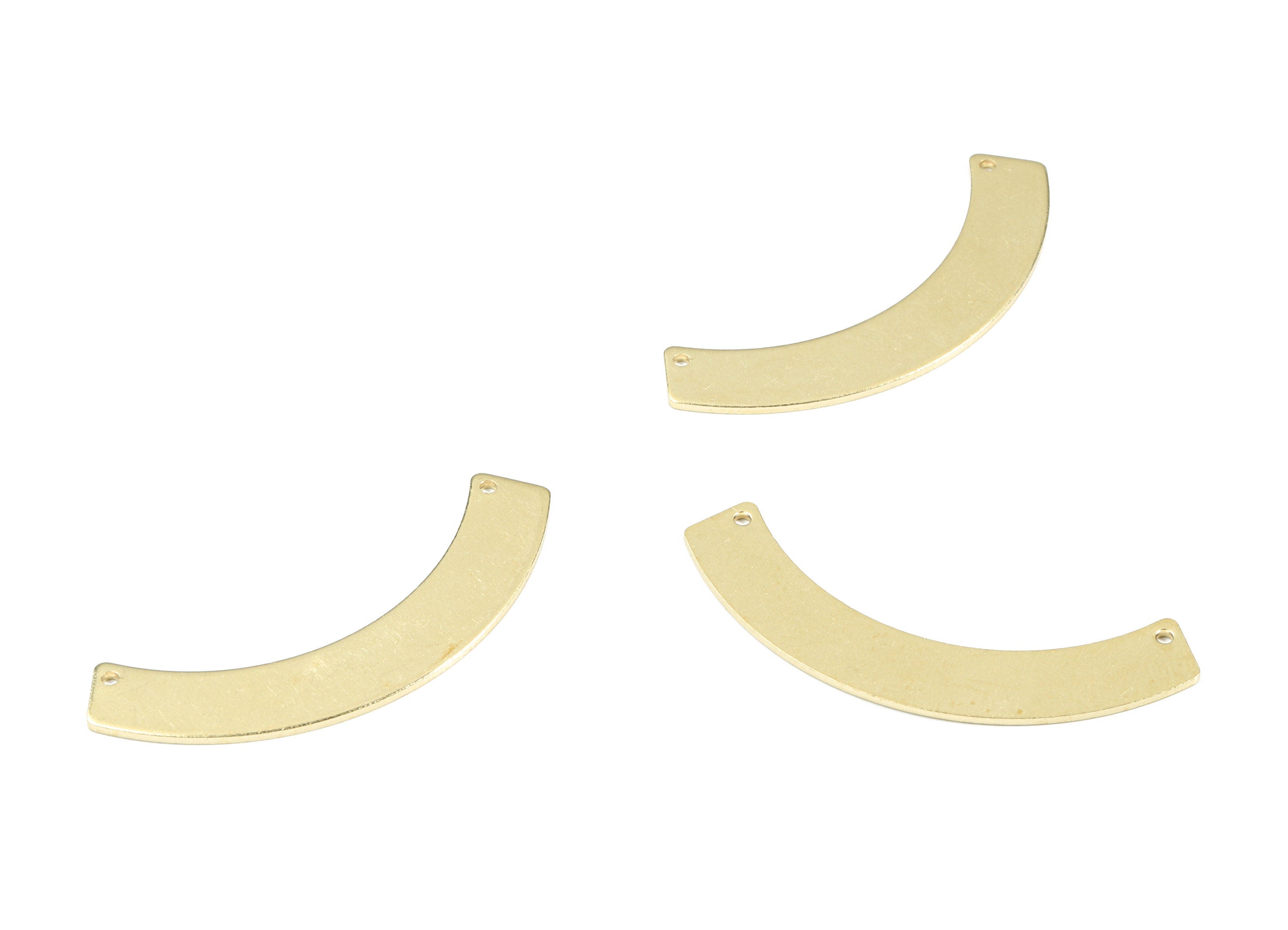 Brass Bent Bar Earring Connector - Raw Brass Bent Bar Necklace Connector - Brass 2 Hole Connector - 47.43x15.74x0.97mm - PP3409 - DOMEDBAZAAR