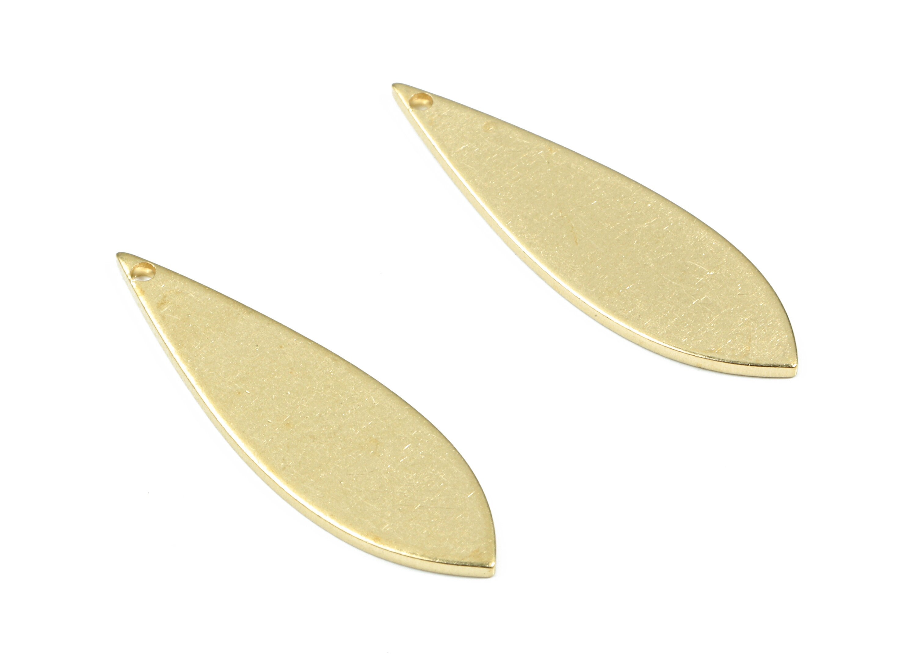 Personalized stamping blank - Brass Drop Earring Charms - Raw Brass Drop Pendant - Brass Drop Connector - 31.04x9.26x1mm - PP3452 - DOMEDBAZAAR