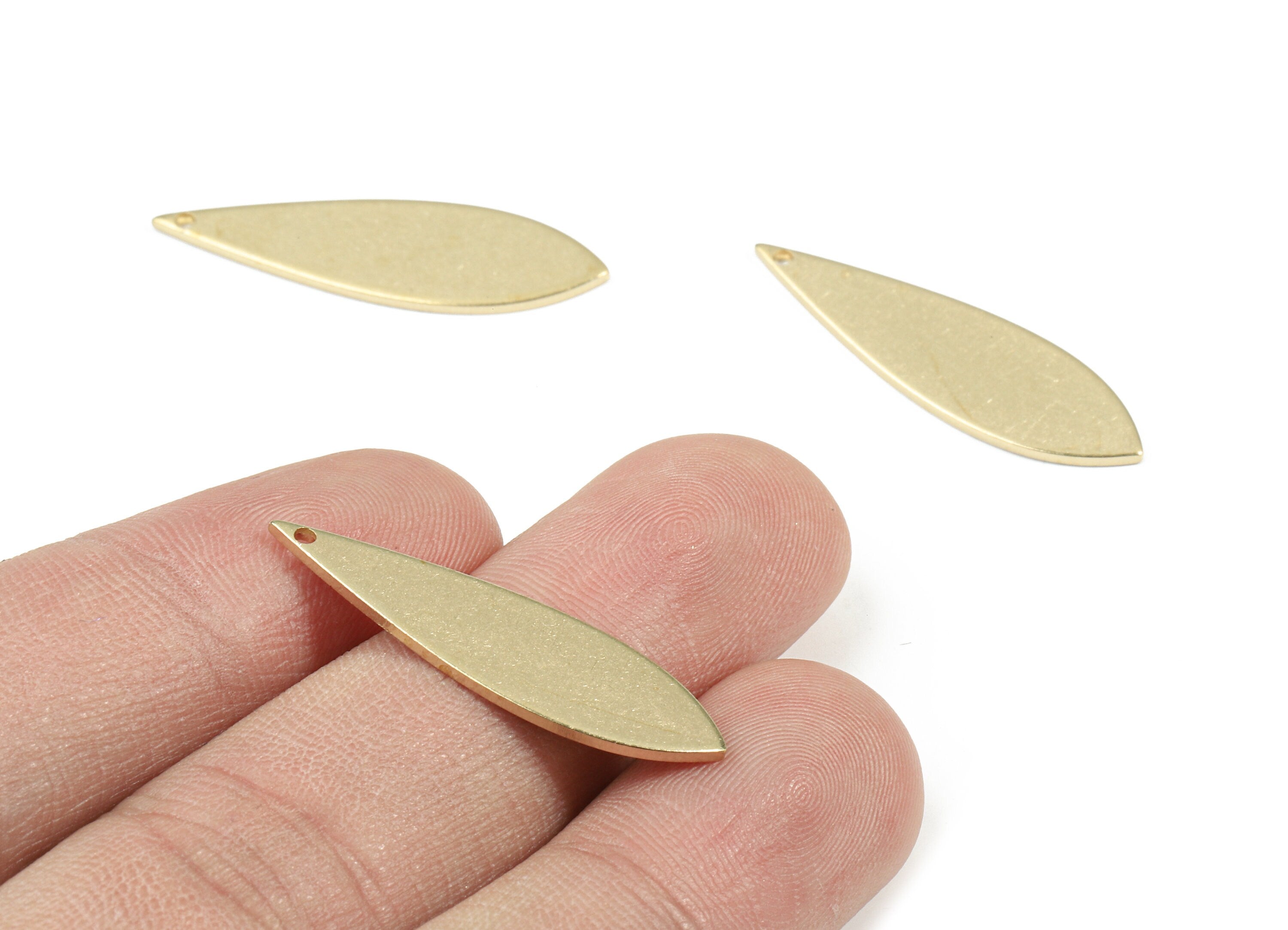 Personalized stamping blank - Brass Drop Earring Charms - Raw Brass Drop Pendant - Brass Drop Connector - 31.04x9.26x1mm - PP3452 - DOMEDBAZAAR