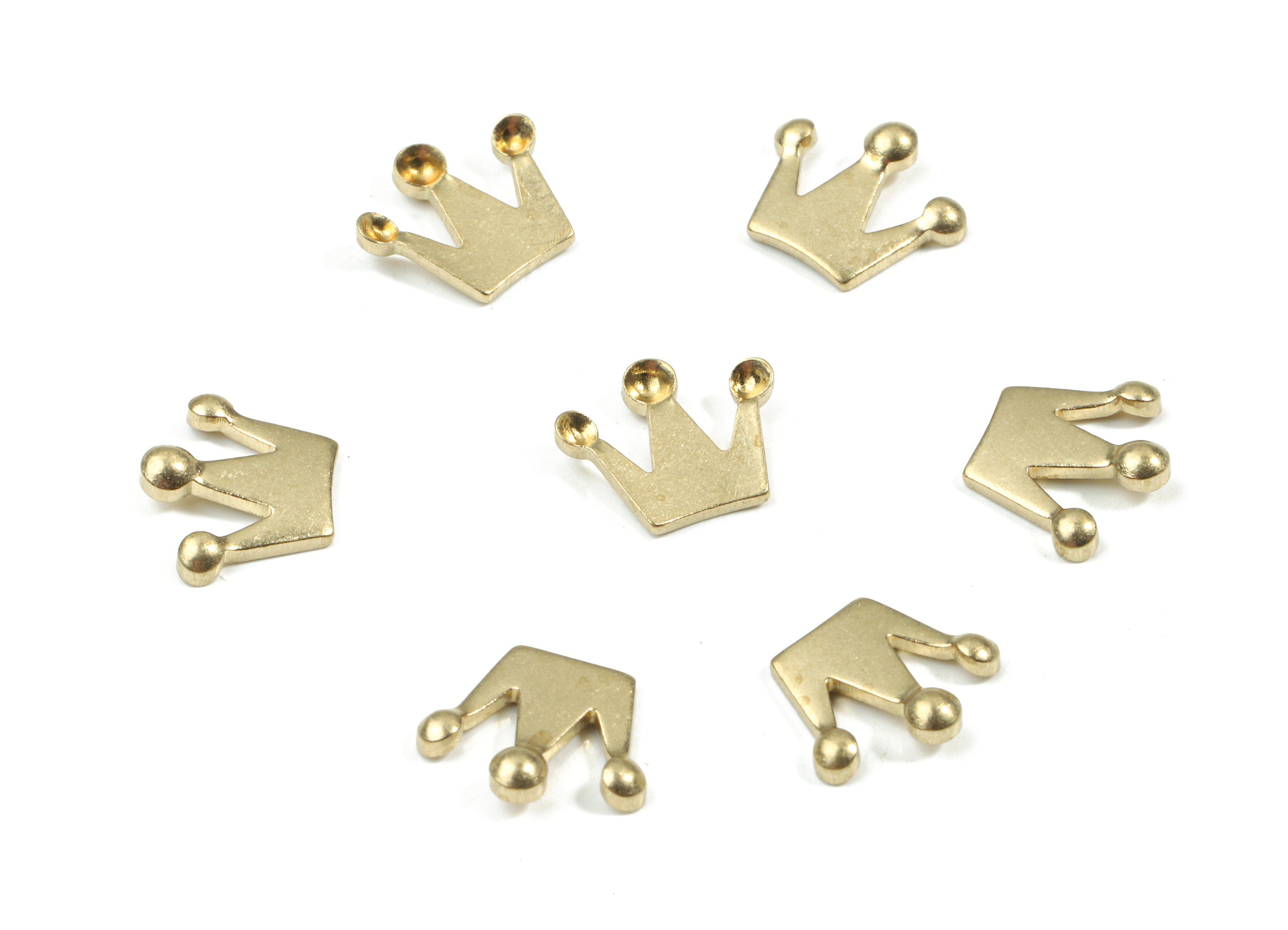 Brass Mini Crown Figure - Raw Brass Crown Figure - Wallart Decoration - Jewelry Making - 7.75x9.08x1.57mm - PP3445 - DOMEDBAZAAR