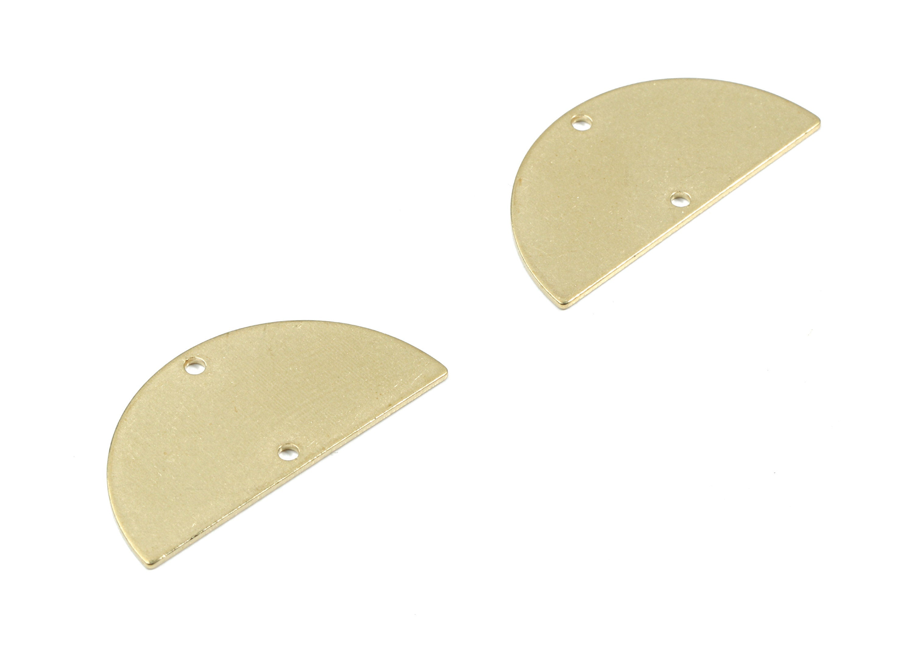 Personalized stamping blank - Brass Semi Circle Connector - Raw Brass Half Moon Connector - 30x15x0.8mmm - PP3448 - DOMEDBAZAAR