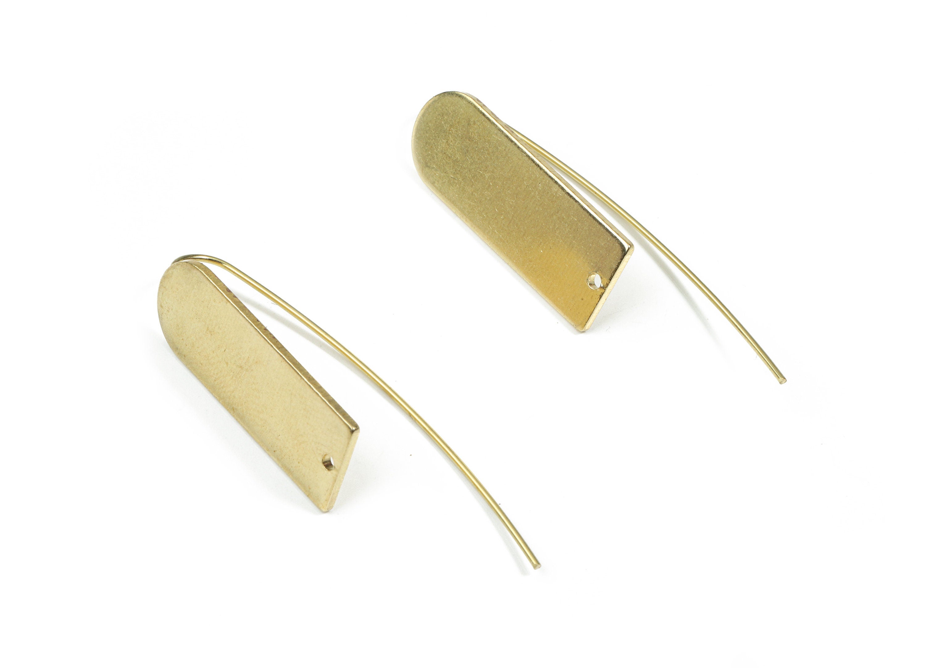 Brass D Earring Wire - Raw Brass D Earring Hook - Earring Hook - Jewelry Supplies - 45x9.65x1mm - PP3499 - DOMEDBAZAAR