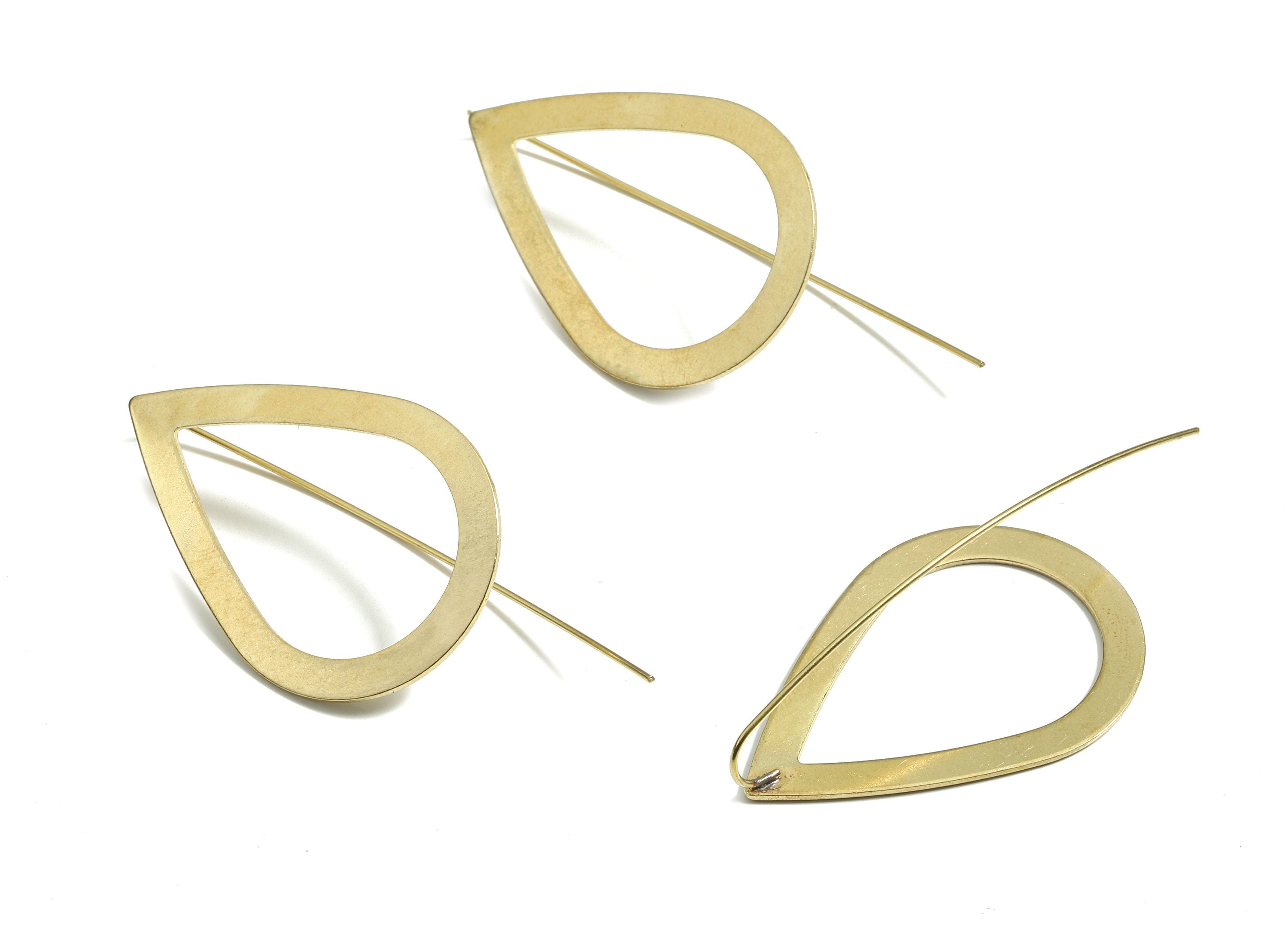 Brass Drop Earring Wire - Raw Brass Drop Earring Hook - Earring Hook - Jewelry Supplies - 55x27x0.8mm - PP3513 - DOMEDBAZAAR