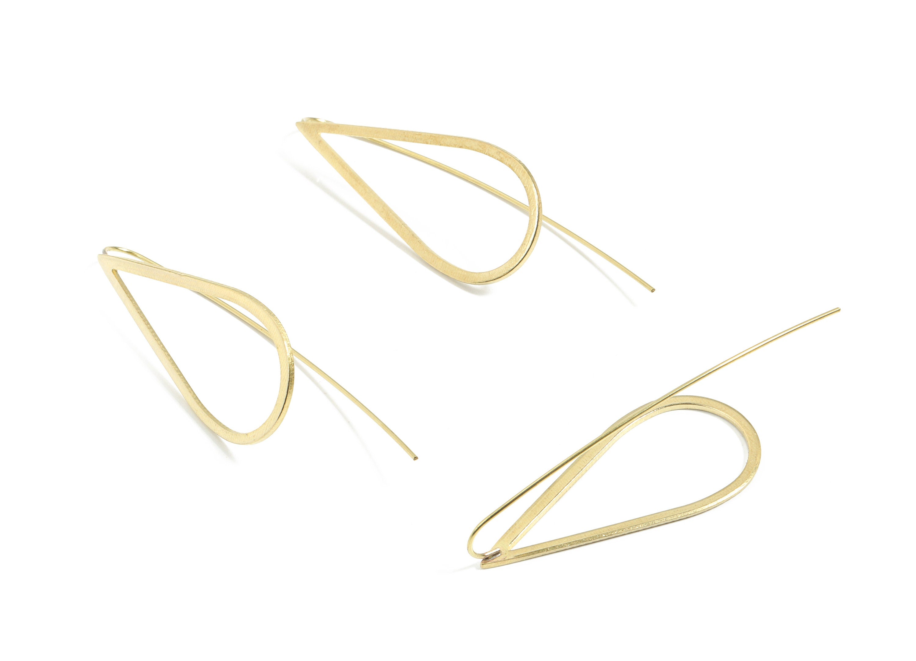 Brass Drop Earring Wire - Raw Brass Drop Earring Hook - Earring Hook - Jewelry Supplies - 55x18x1mm - PP3497 - DOMEDBAZAAR