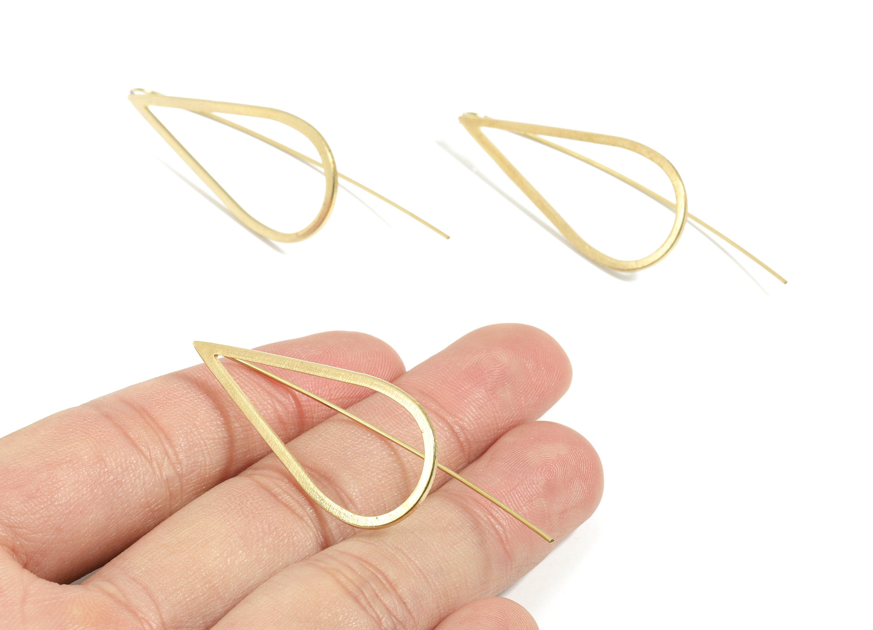 Brass Drop Earring Wire - Raw Brass Drop Earring Hook - Earring Hook - Jewelry Supplies - 55x18x1mm - PP3497 - DOMEDBAZAAR