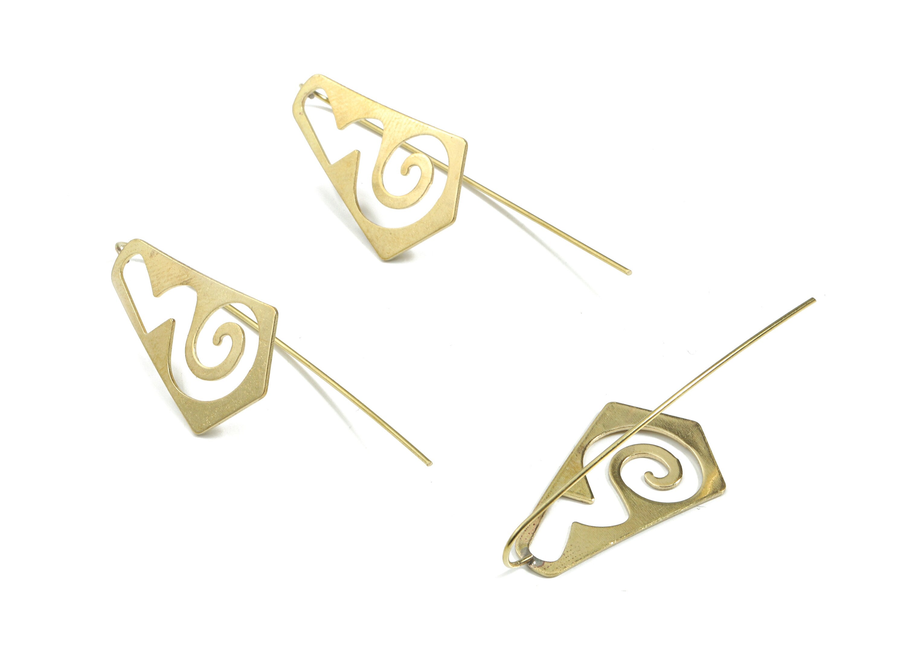 Brass Diamond Earring Wire - Raw Brass Diamond Earring Hook - Earring Hook - Jewelry Supplies - 47x16.73x1.18mm - PP3505 - DOMEDBAZAAR