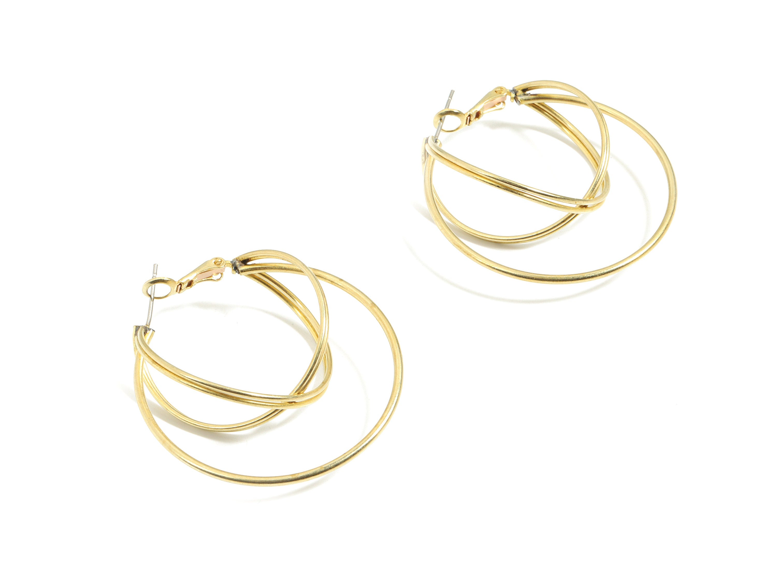 Brass Circle Earring Clasp - Raw Brass Crescent Clasp - Stainless Stud - Earring Clasp - Jewelry Supplies - 46.5x14.15x1.27mm - PP3285 - DOMEDBAZAAR