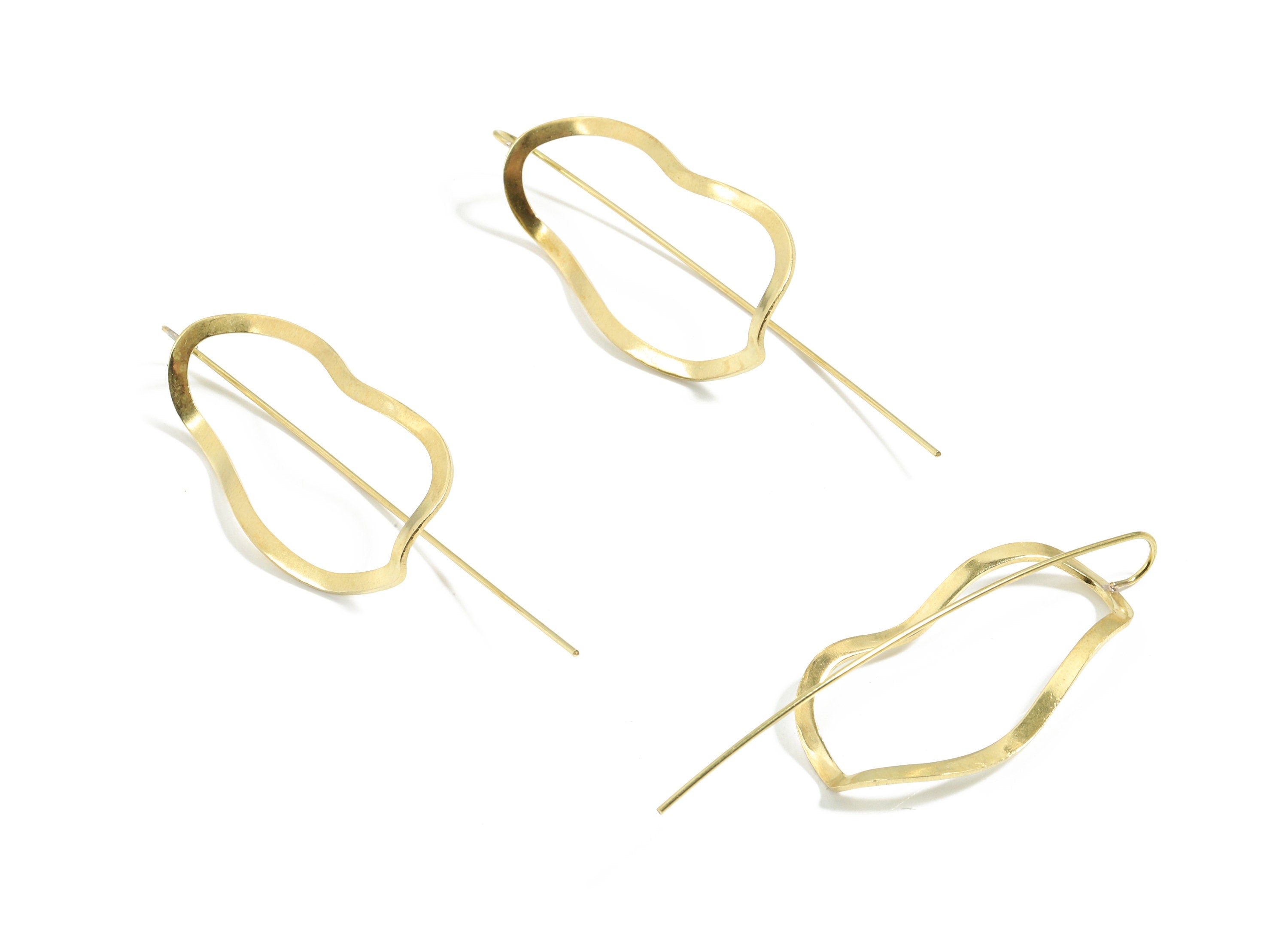 Brass Drop Earring Wire - Raw Brass Drop Earring Hook - Earring Hook - Jewelry Supplies - 55x18.55x0.92mm - PP3519 - DOMEDBAZAAR