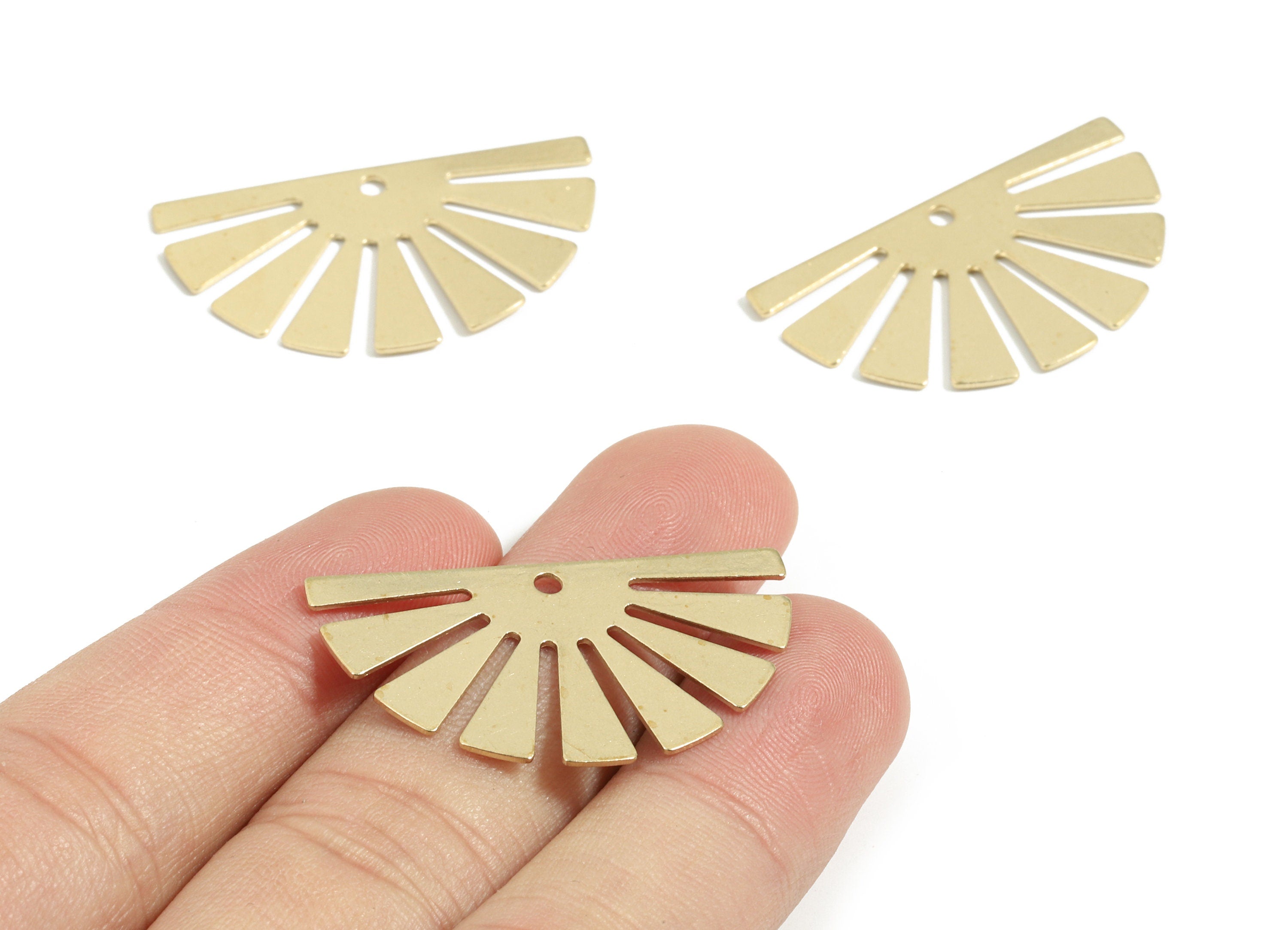 Brass Sun Charm For Earring - Raw Brass Sun Pendant - Earring Findings - Jewelry Supplies - 35x19.65x0.6mm - PP3530 - DOMEDBAZAAR