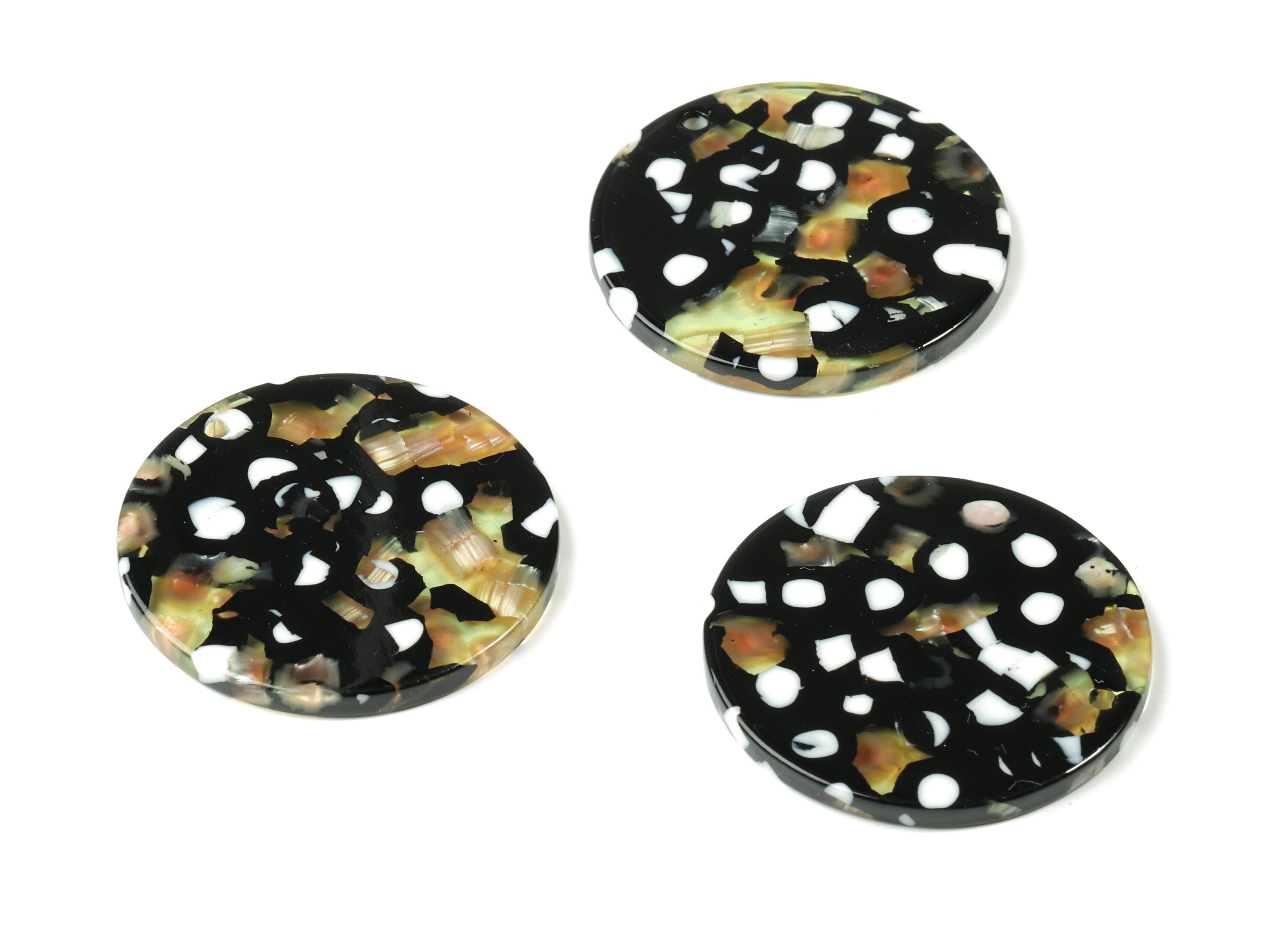 Acetate Round Earring Charms - Circle Pendant - Earring Findings - Jewelry Supplies - Color Code: A193 - 30.77x30.77x2.11mm - AC1427-A193 - DOMEDBAZAAR