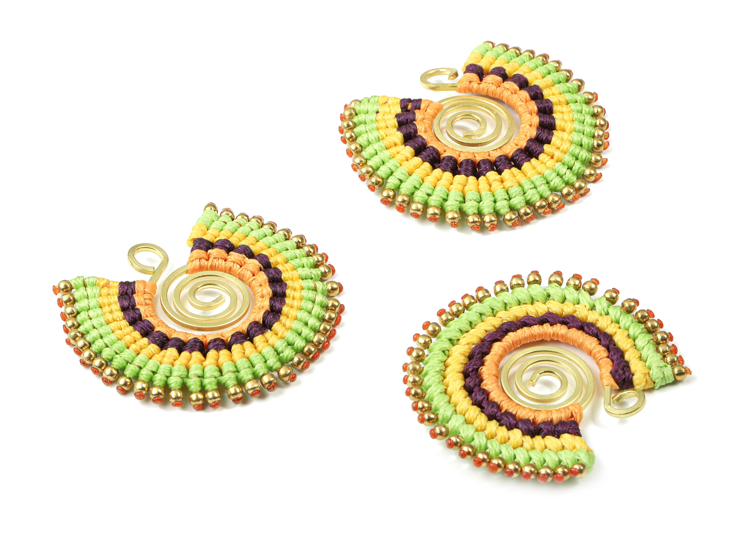 Tassels Macrame Earrings - Bohemian Tassel Earring - Gypsy Earrings - Tassel Findings  - Jewelry Supplies - 39.33x41.44x3.63mm - TS1137E - DOMEDBAZAAR