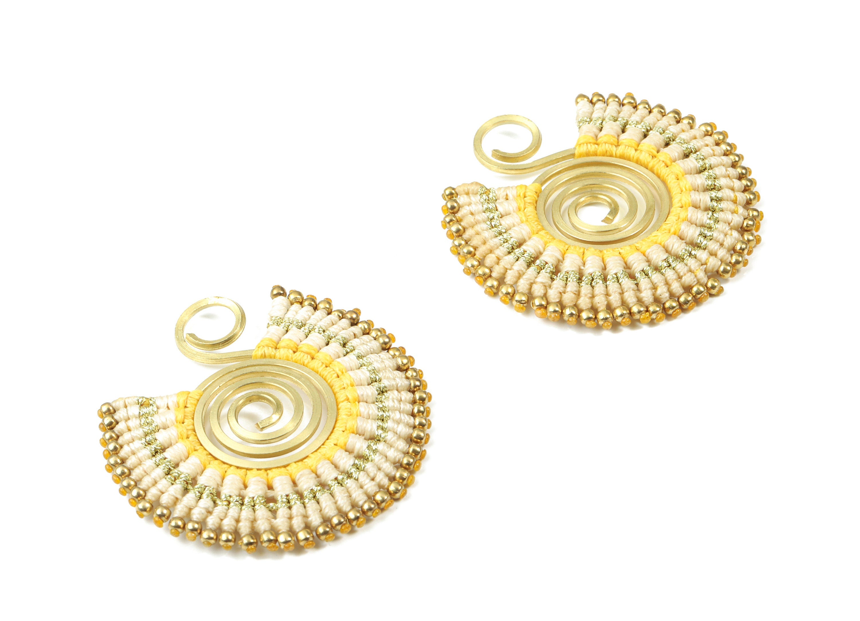 Tassels Macrame Earrings - Bohemian Tassel Earring - Gypsy Earrings - Tassel Findings  - Jewelry Supplies - 46.35x45.03x3.5mm - TS1142 - DOMEDBAZAAR