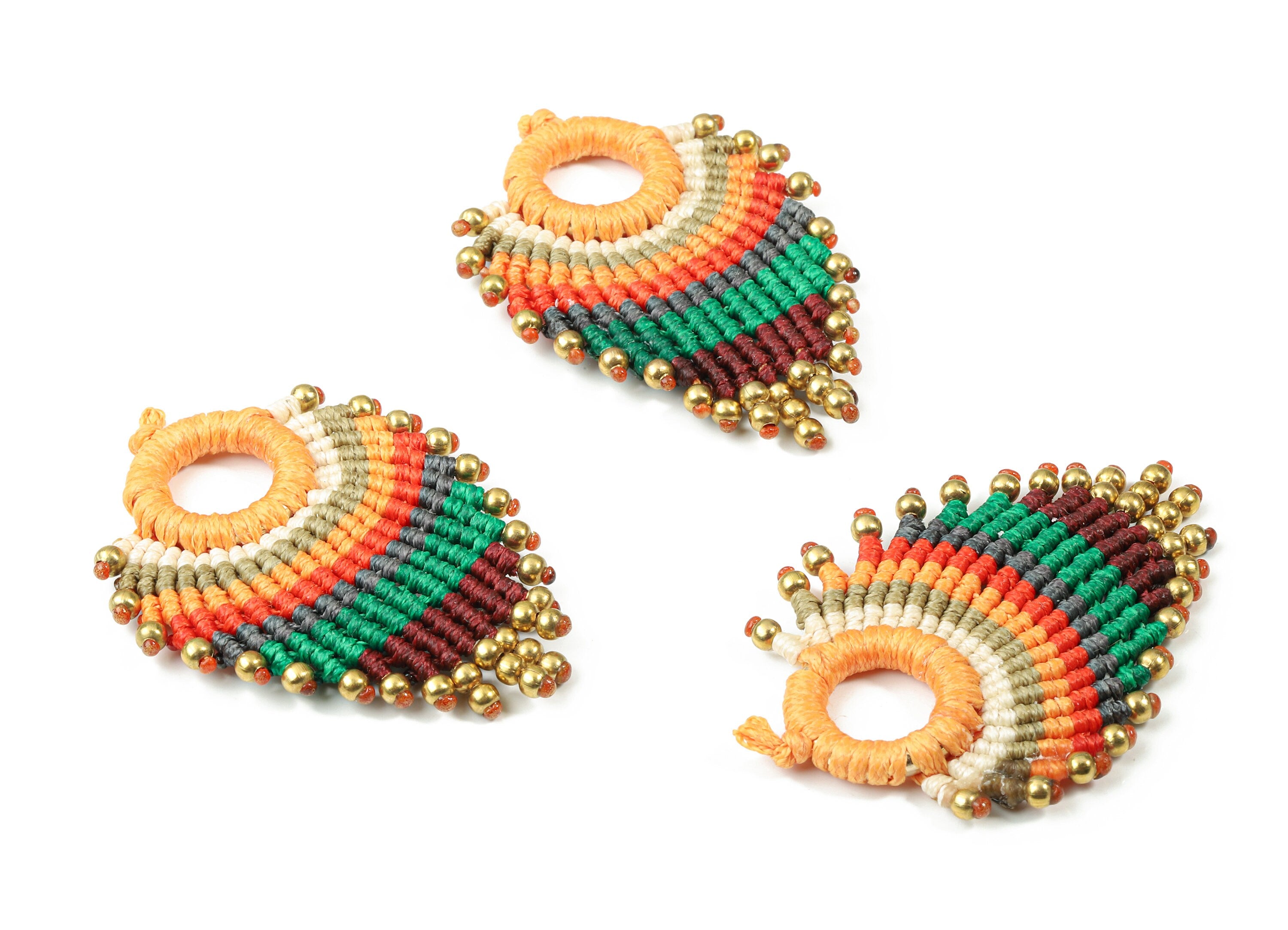 Tassels Macrame Earrings - Bohemian Drop Tassel Earring - Gypsy Drop Earrings - Tassel Findings - Jewelry Supplies - 58.56x41x4.8mm - TS1146 - DOMEDBAZAAR