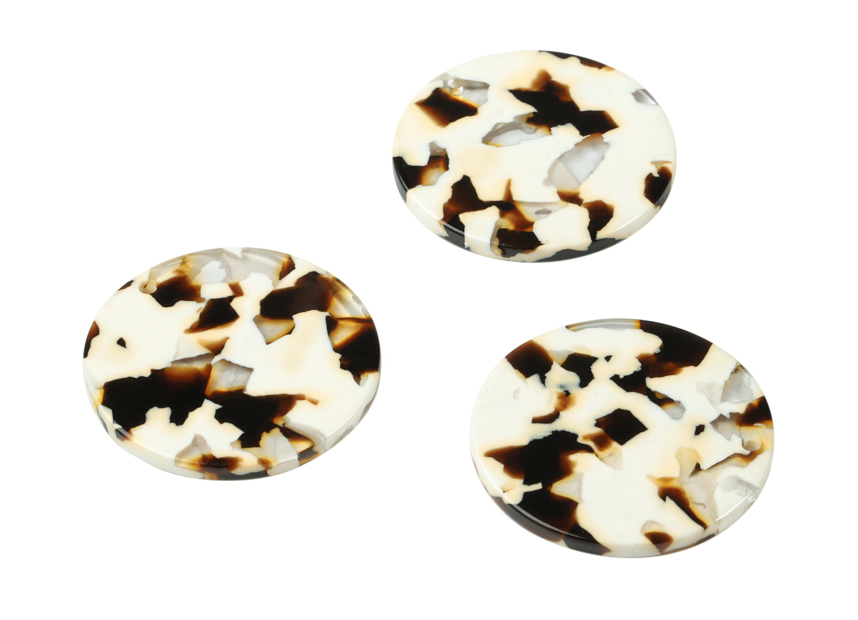 Acetate Round Earring Charms - Circle Pendant - Earring Findings - Jewelry Supplies - Color Code: A257 - 30.77x30.77x2.11mm - AC1427-A257 - DOMEDBAZAAR