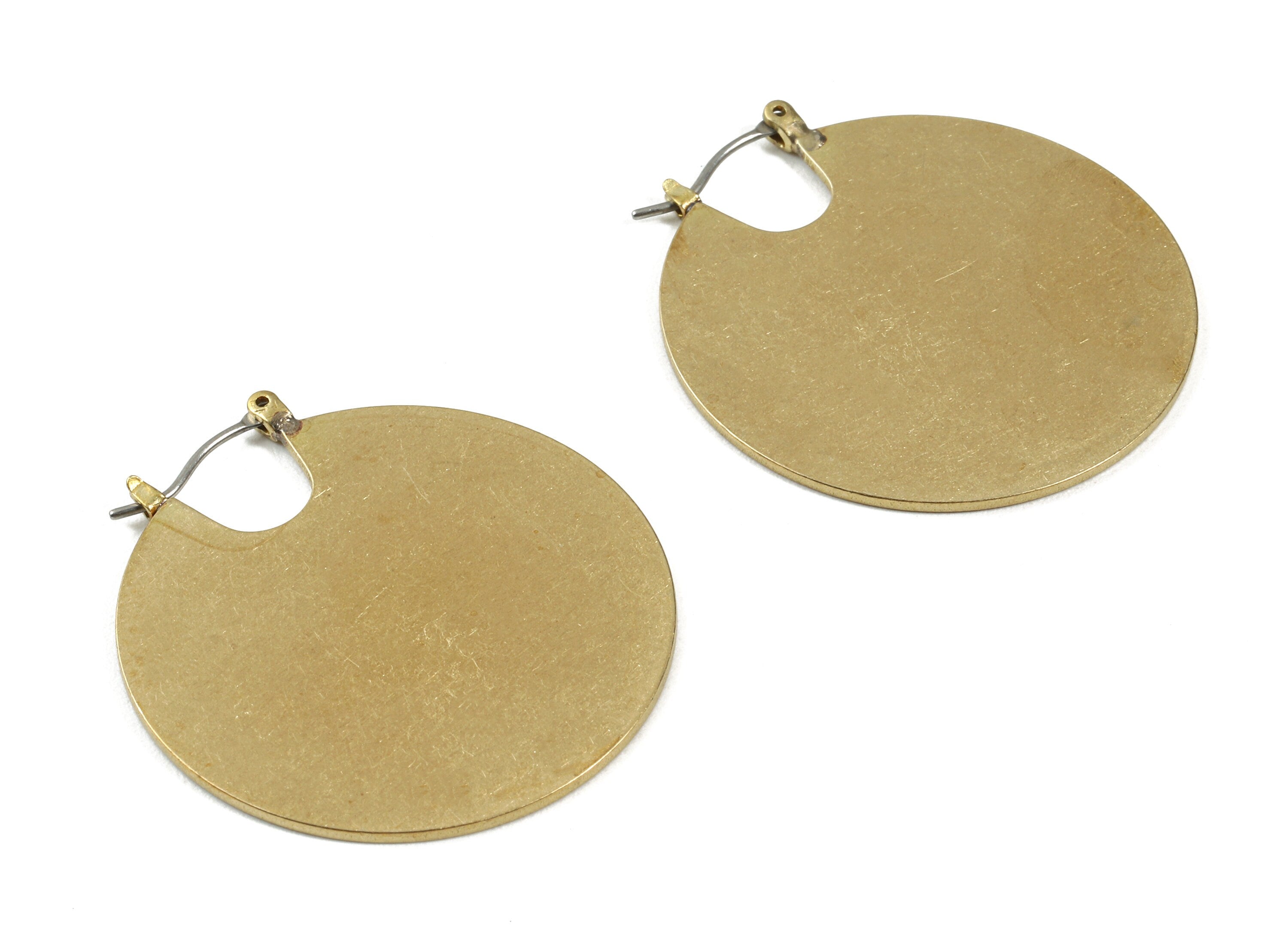 Personalized stamping blank - Brass Round Earring Clasp - Brass Round Earring Ear Wire - Earring Clasp - 35x37.4x1mm - PP3042 - DOMEDBAZAAR