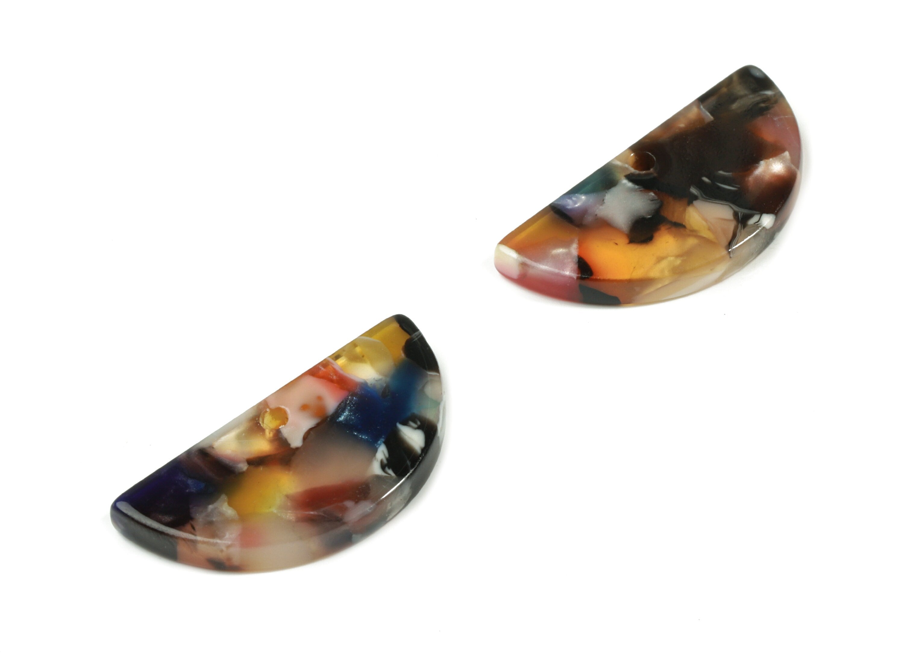 Acetate Semicircle Charms - Half Moon Earrings and Pendant - Earring Findings - Color Code: A58 - 23.33x11.7x2.7mm - AC1793-A58 - DOMEDBAZAAR