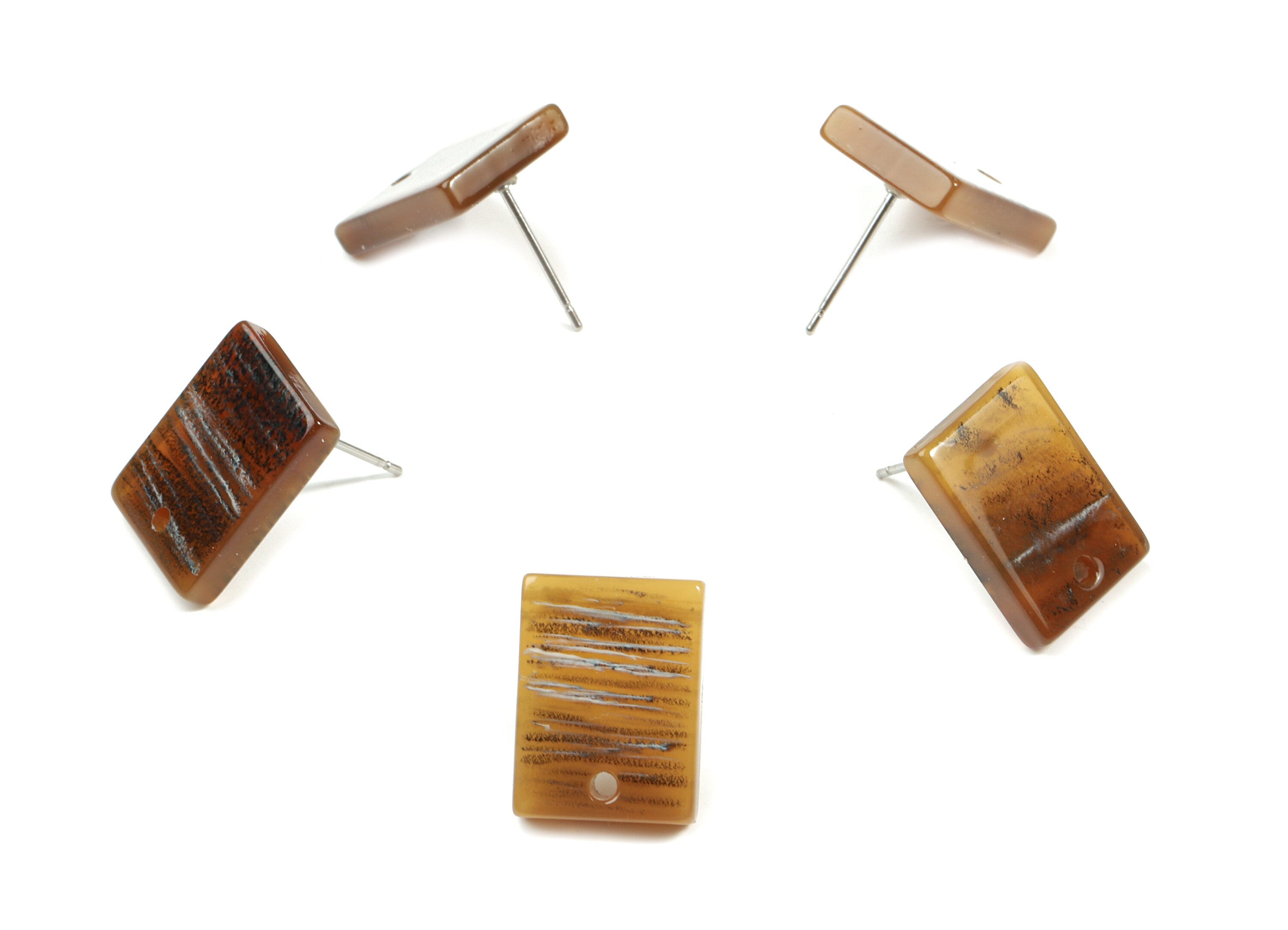 Acrylic Rectangle Earring Stud - Rectangle Earring Post - Surgical Stud - Jewelry Supplies - Color Code: A448 - 15.66x11.8x3mm - AC1663-A448 - DOMEDBAZAAR