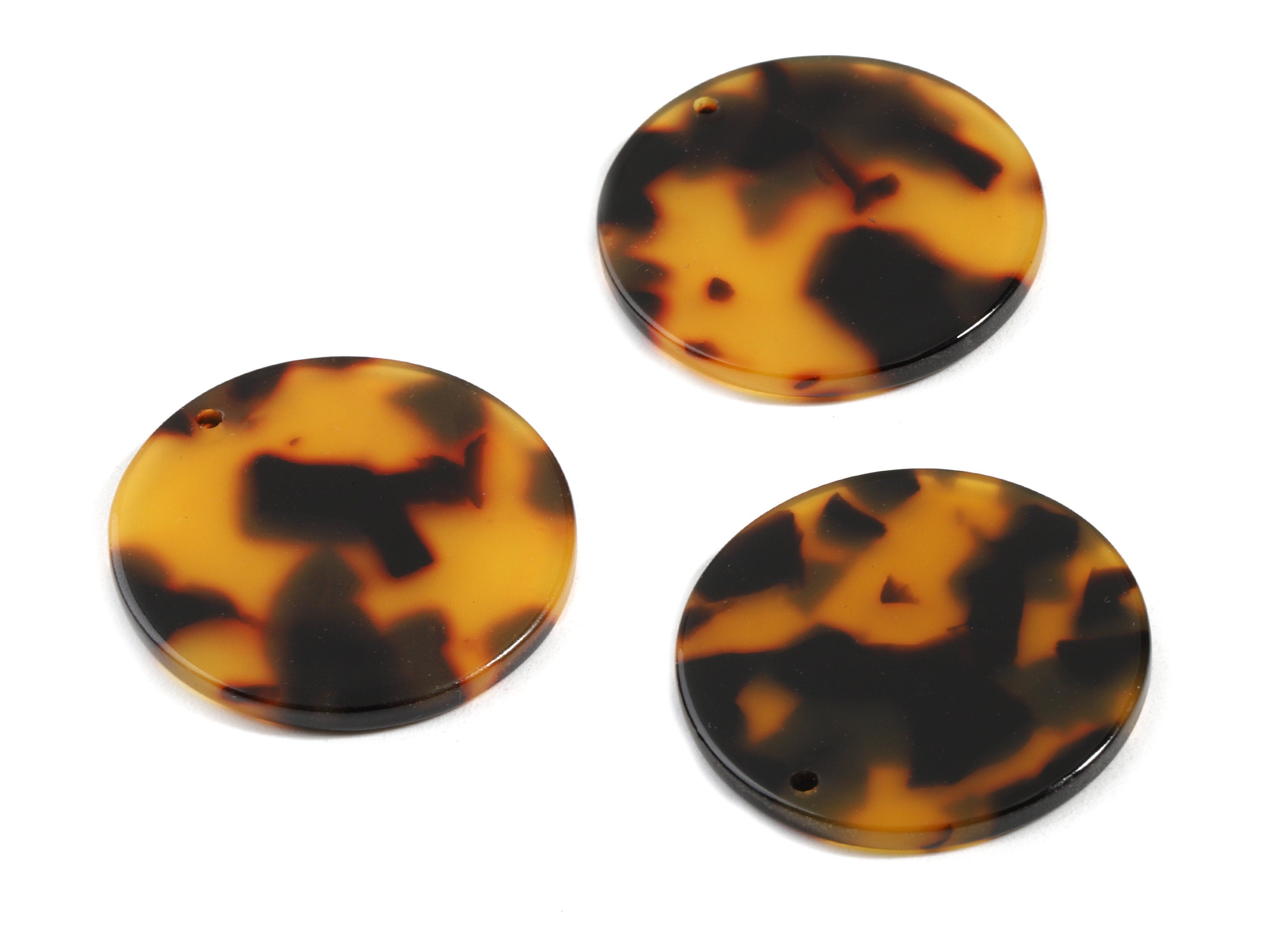 Acetate Round Charms - Tortoise Shell - Round Earrings and Pendant - Jewelry Supplies - Color Code:A01 - 29.67x29.67x2.5mm - AC1639-A01 - DOMEDBAZAAR