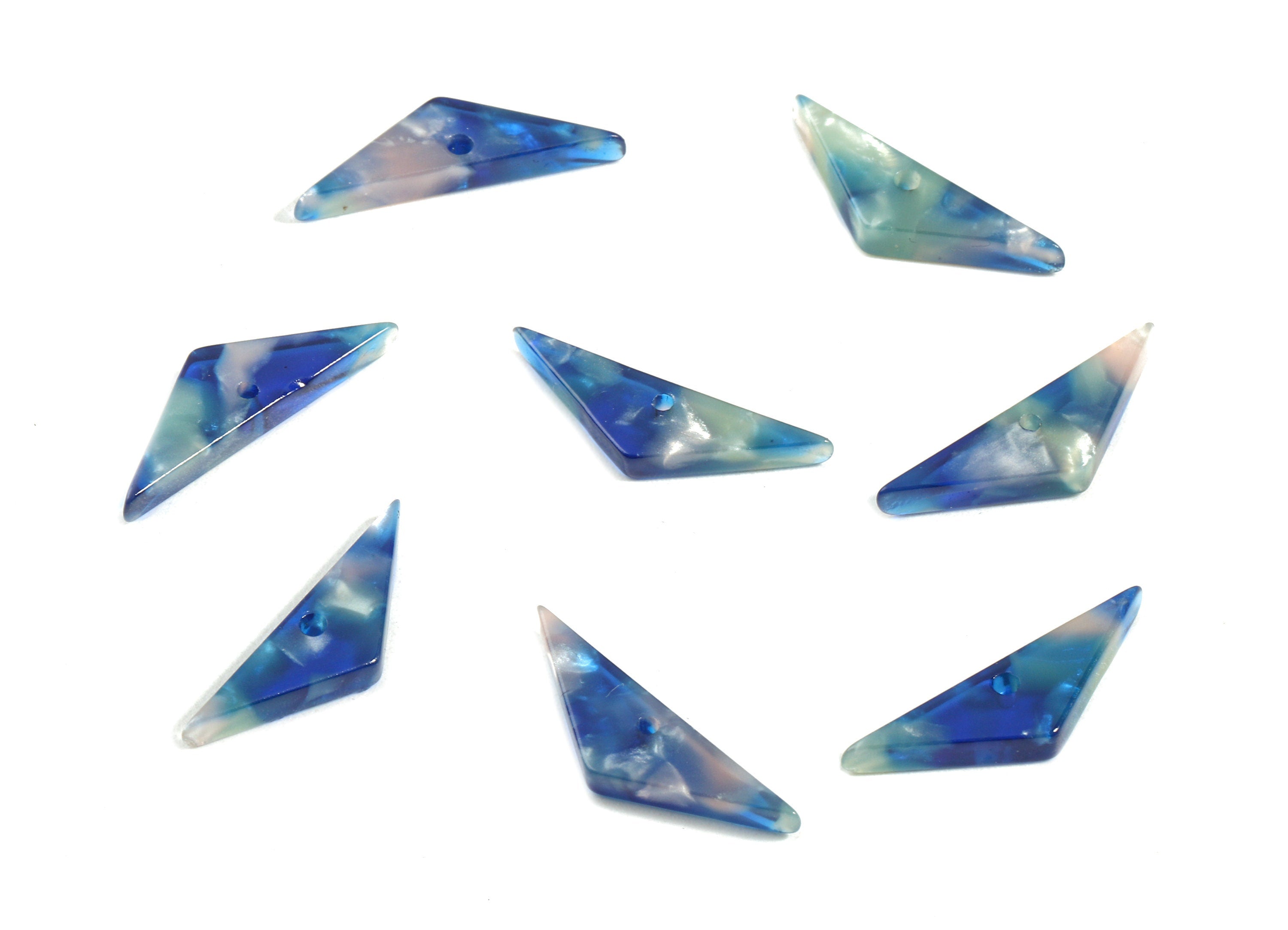 Acetate Triangle Charms - Triangle Earrings and Pendant - Earring Findings - Jewelry Supplies - Color Code:A37 - 23.5x7.1x2.9mm - AC1804-A37 - DOMEDBAZAAR