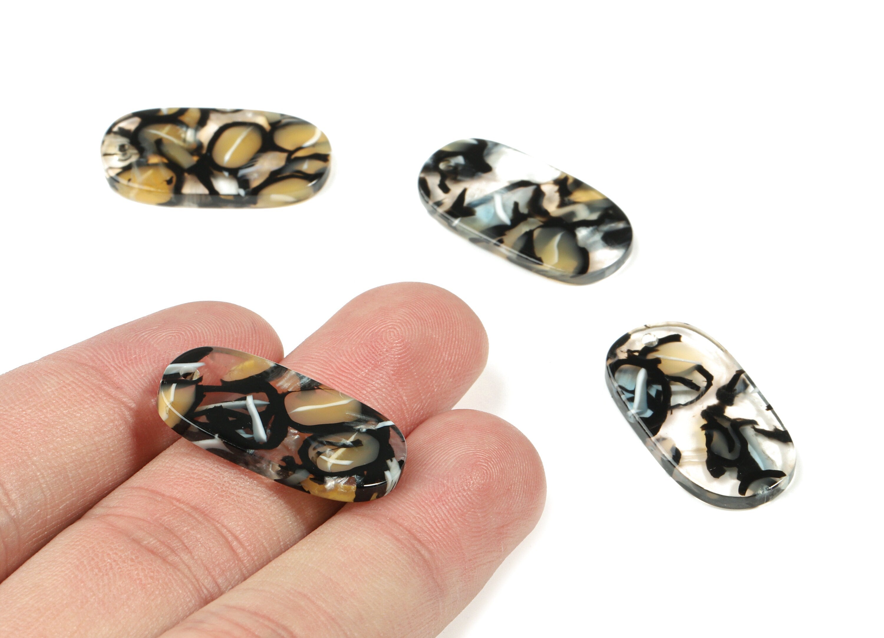 Acetate Oval Earring Charms - Mini Oval Pendant - Earring Findings - Jewelry Supplys - Color Code: A328 - 26.46x13.93x2.52mm - AC1156-A328 - DOMEDBAZAAR