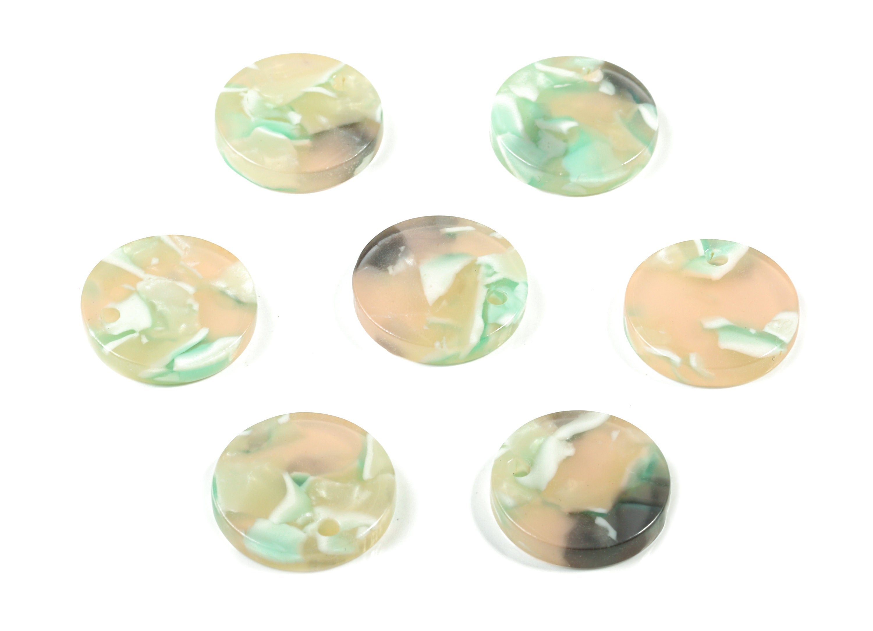 Acetate Mini Round Earring Charms - Circle Pendant - Mini Coin Charm - Jewelry Supplies - Color Code:A265 - 14.71x14.71x2.73mm - AC1064-A265 - DOMEDBAZAAR