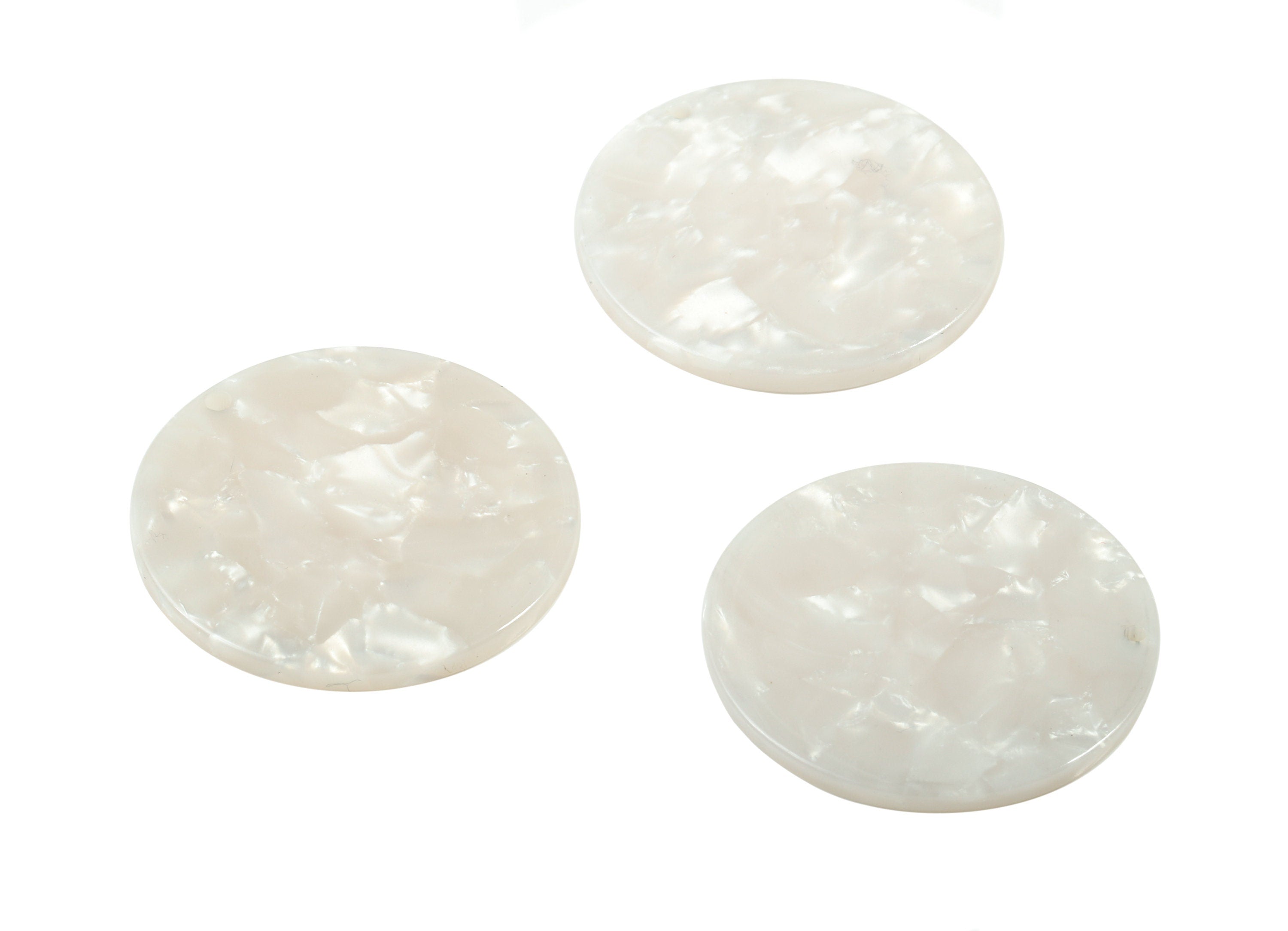 Acetate Round Earring Charms - Ivory Circle Pendant - Coin Charm - Jewelry Supplys - Color Code: A12 - 30.48x30.48x2.4mm - AC1315-A12 - DOMEDBAZAAR