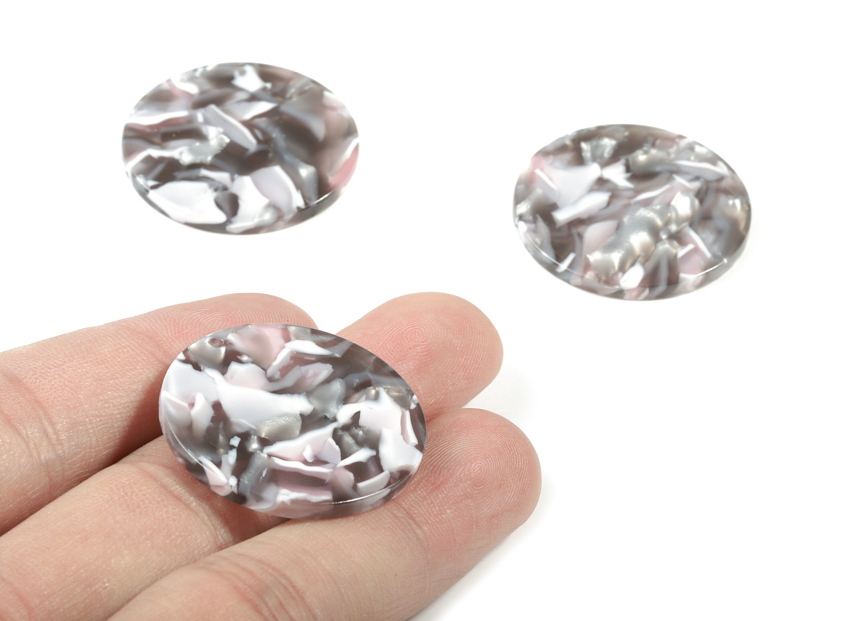 Acetate Round Earring Charms - Circle Pendant - Coin Charm - Jewelry Supplys - Color Code: A157 - 30.48x30.48x2.67mm - AC1315-A157 - DOMEDBAZAAR