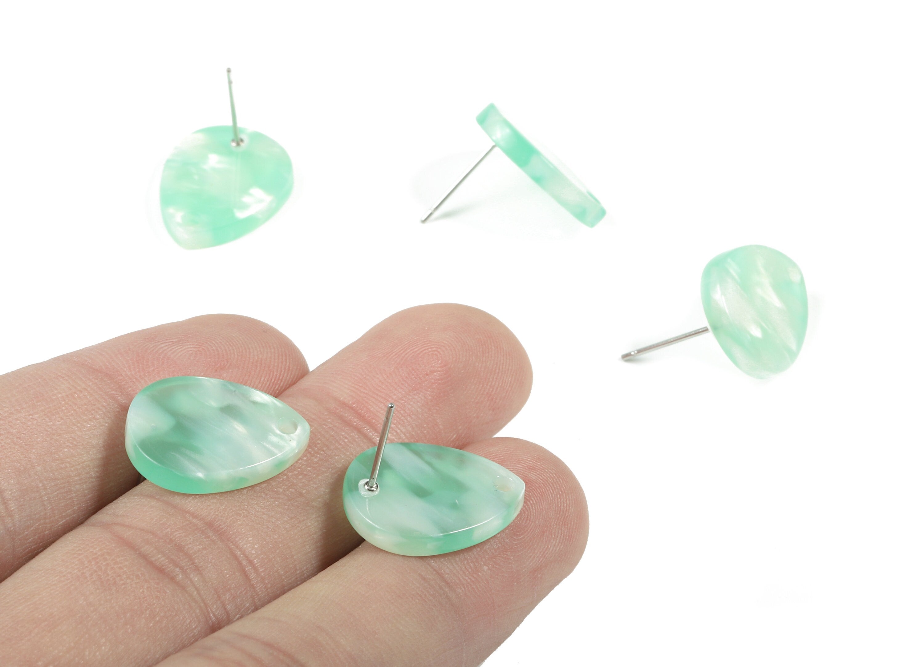 Acetate Drop Earring Stud - Drop Earring Post - Surgical Stud - Jewelry Supplies - Color Code: A35 - 13.59x17.26x2.7mm - AC1854-A35 - DOMEDBAZAAR