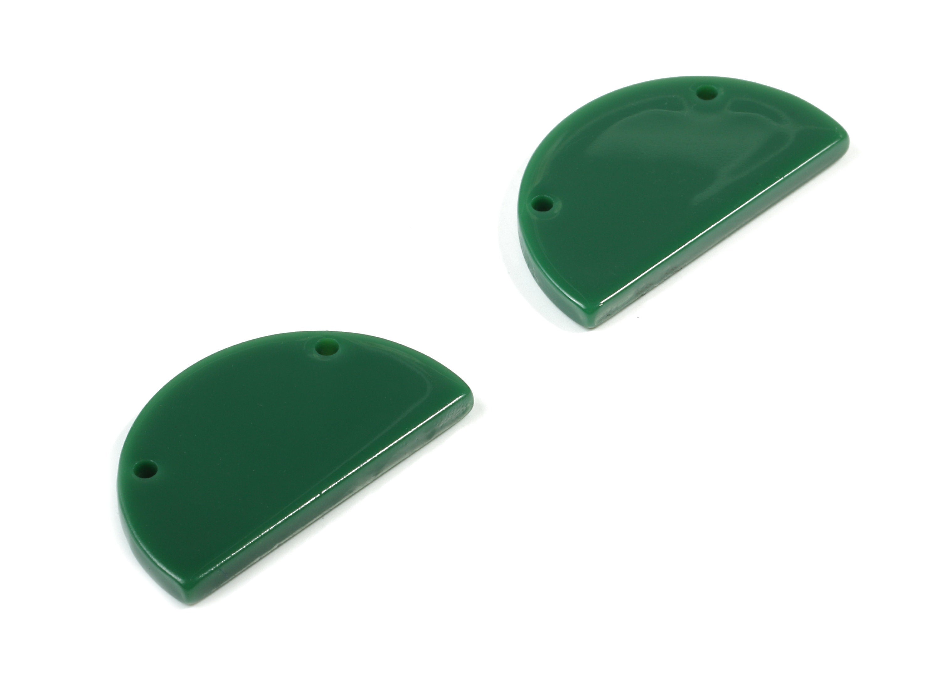 Acrylic Semicircle Earring Connectors - Half Moon Connector - 2 Holes - Jewelry Supplies - Color Code:A395- 25.06x14.69x2.42mm - AC1862-A395 - DOMEDBAZAAR