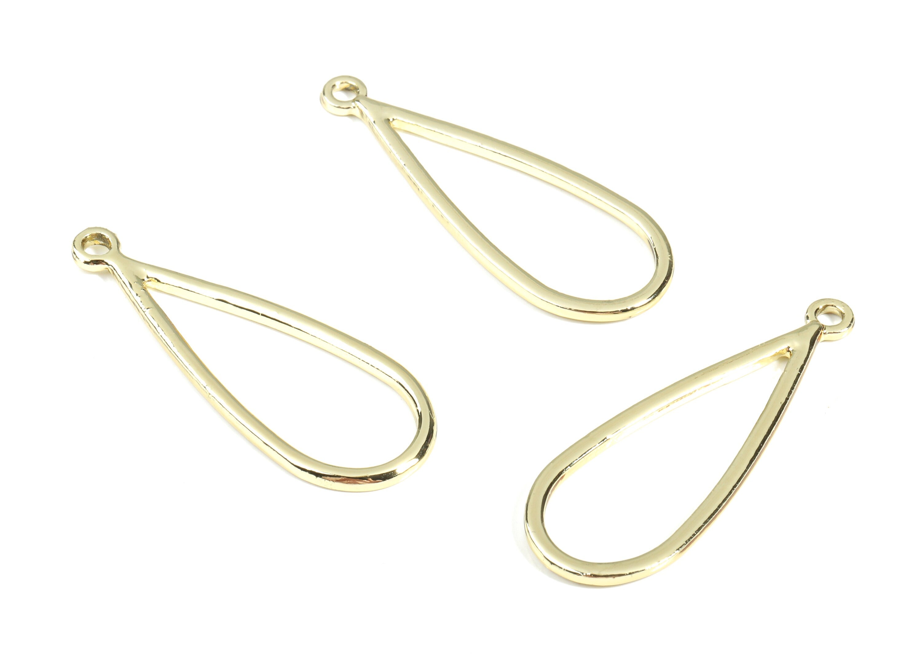 Alloy Drop Earring Charms - Zinc Alloy Drop Pendant - Gold Tone Plated - Earring Findings - Jewelry Supplies - 42.66x15.64x1.93mm - ZZ1673 - DOMEDBAZAAR
