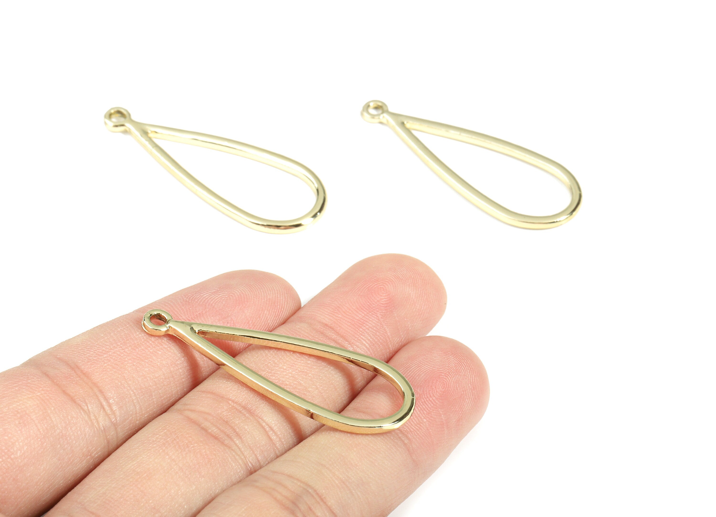 Alloy Drop Earring Charms - Zinc Alloy Drop Pendant - Gold Tone Plated - Earring Findings - Jewelry Supplies - 42.66x15.64x1.93mm - ZZ1673 - DOMEDBAZAAR