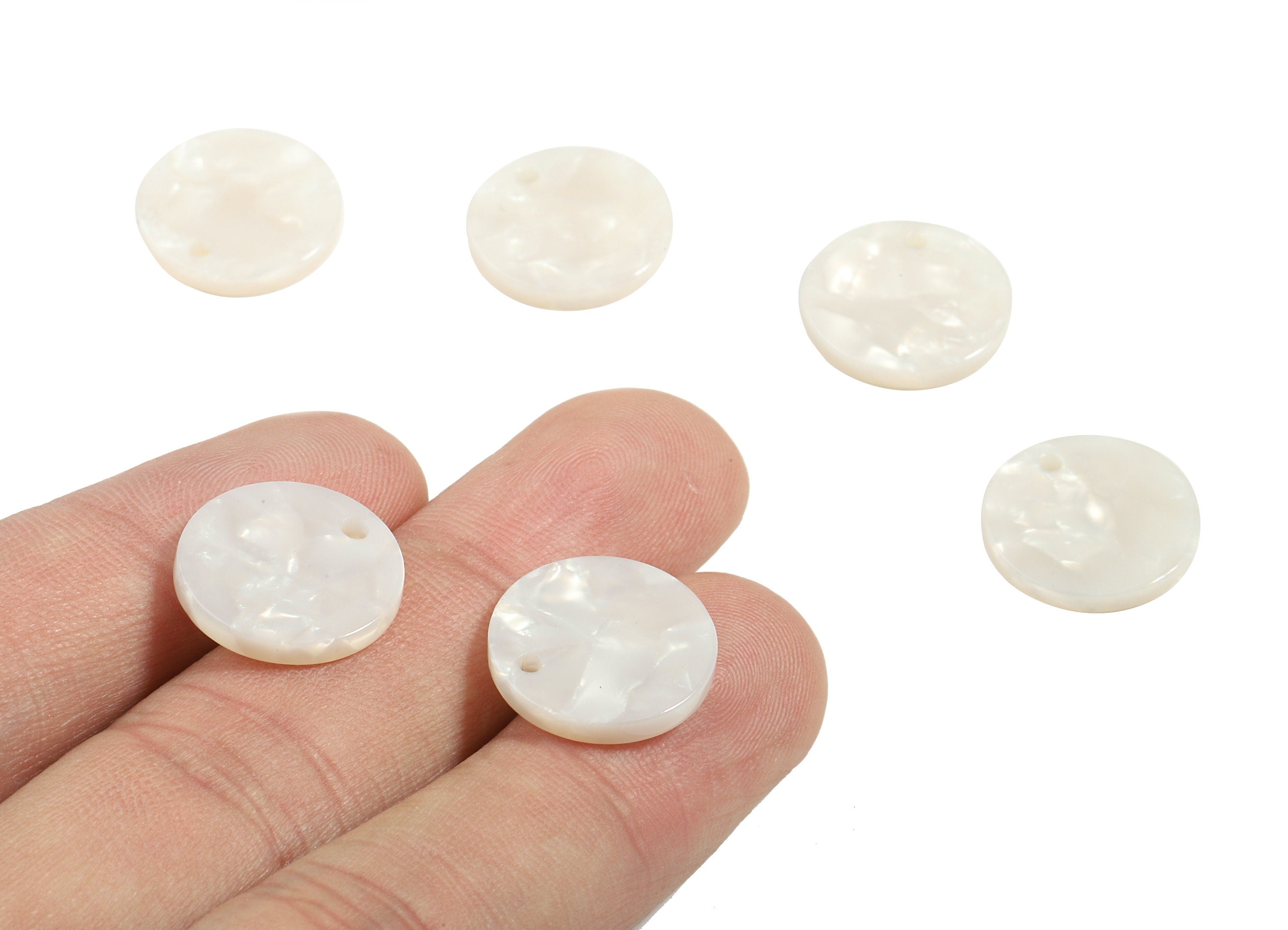Acetate Round Charms - Round Earrings and Pendant - Earring Findings - Jewelry Supplies - Color Code: A12 - 15.7x15.7x2.35mm - AC1675-A12 - DOMEDBAZAAR