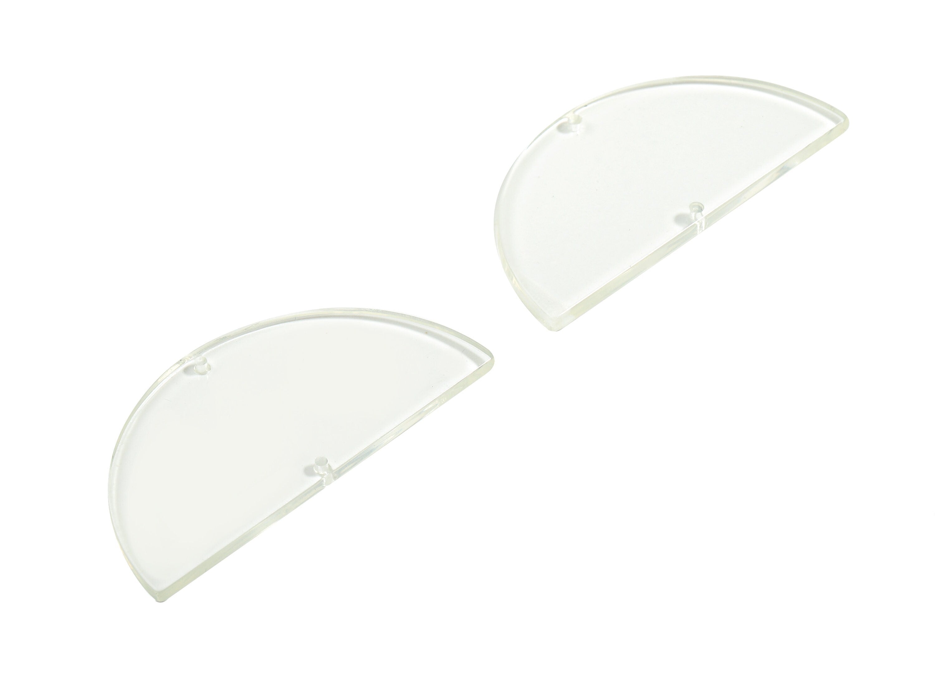 Acrylic Transparent Semicircle Connectors - 2 Holes - Half Moon Connector - Jewelry Supplies - Color Code:A63 - 57.7x28.7x2.9mm - AC1805-A63 - DOMEDBAZAAR