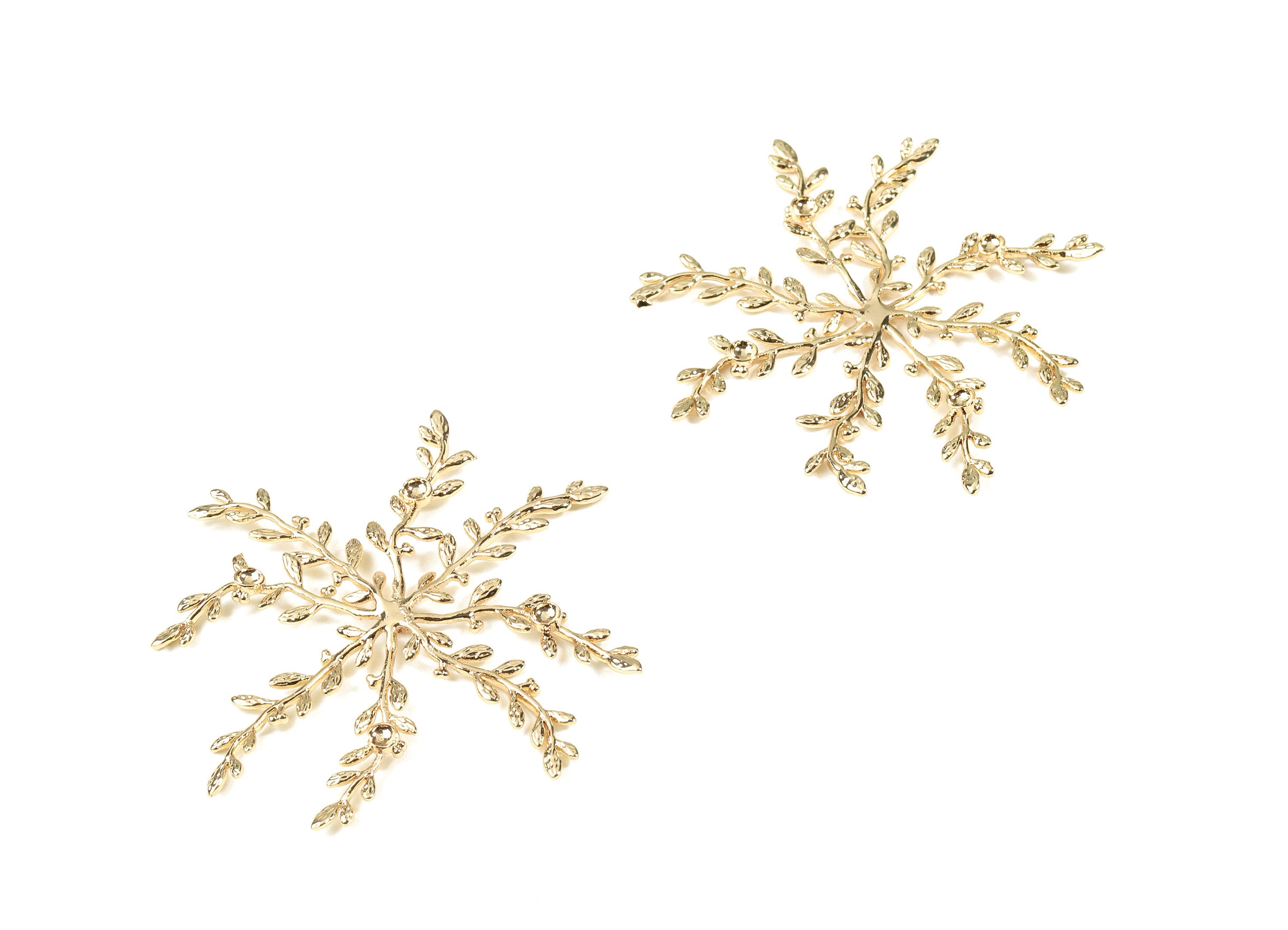 Brass Branch Brooch For Pearl - Gold Brass Branch Brooch - 18K Real Gold Plated Brass - Jewelry Supplies - 56.41x56.41x2.02mm - RGP2470 - DOMEDBAZAAR